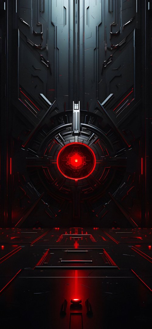 Red Cybernetic Core Portal - sci-fi Wallpaper