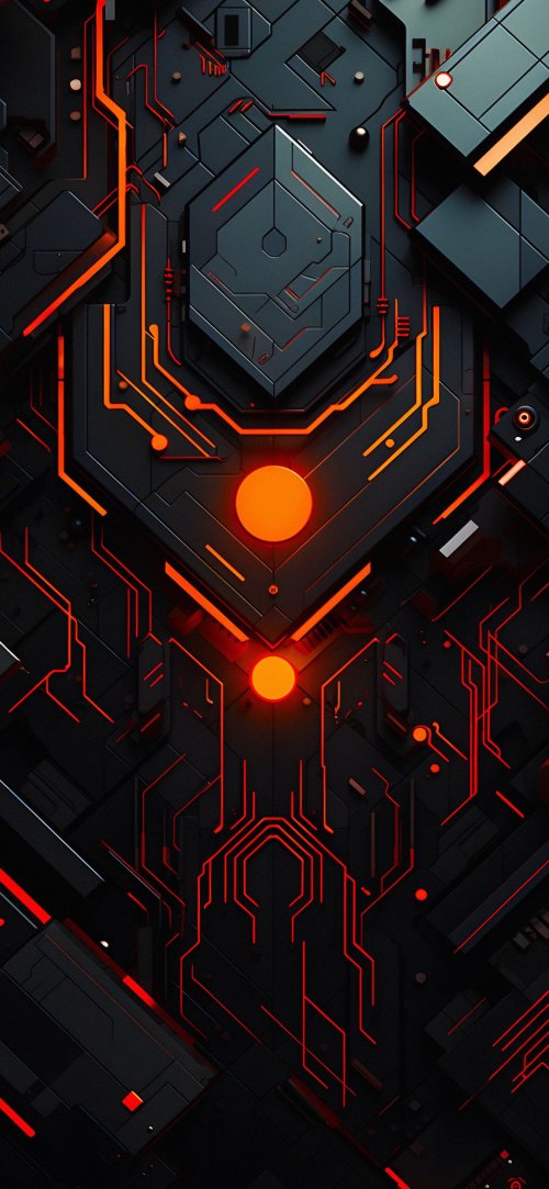 Neon Circuit Board Art - technology Wallpaper