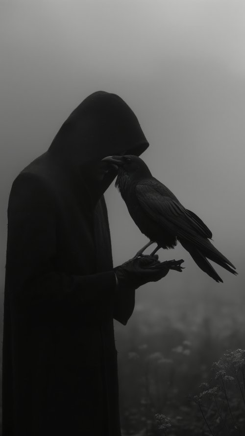 Figure and Raven - animal Wallpaper