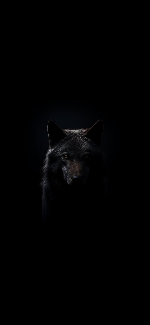 Mysterious Black Wolf - wolf Wallpaper