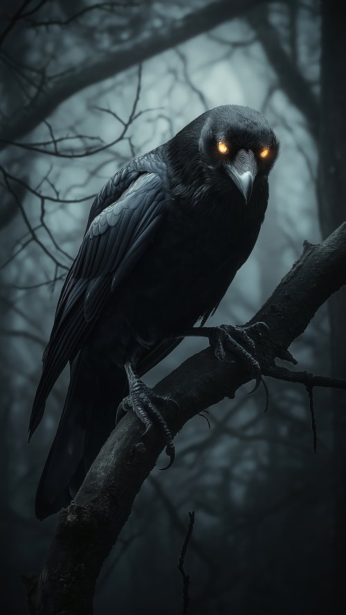Mysterious Raven Perched - animal Wallpaper