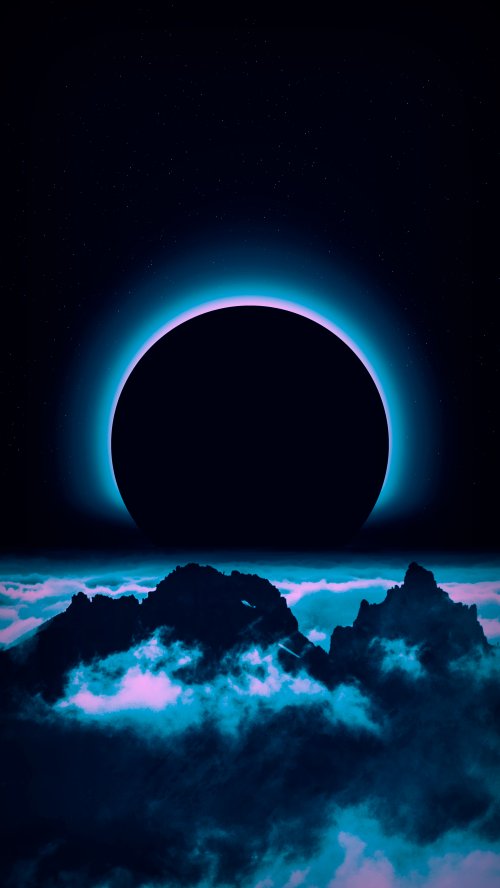 Neon Eclipse Landscape - Related OpersCraft wallpaper