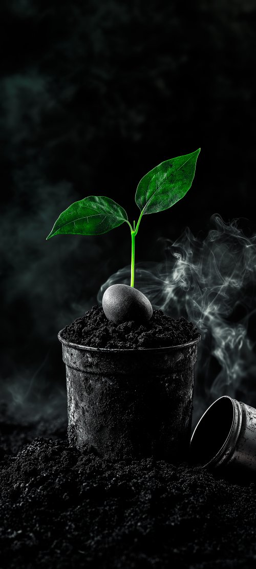New Growth in Darkness - plant Wallpaper