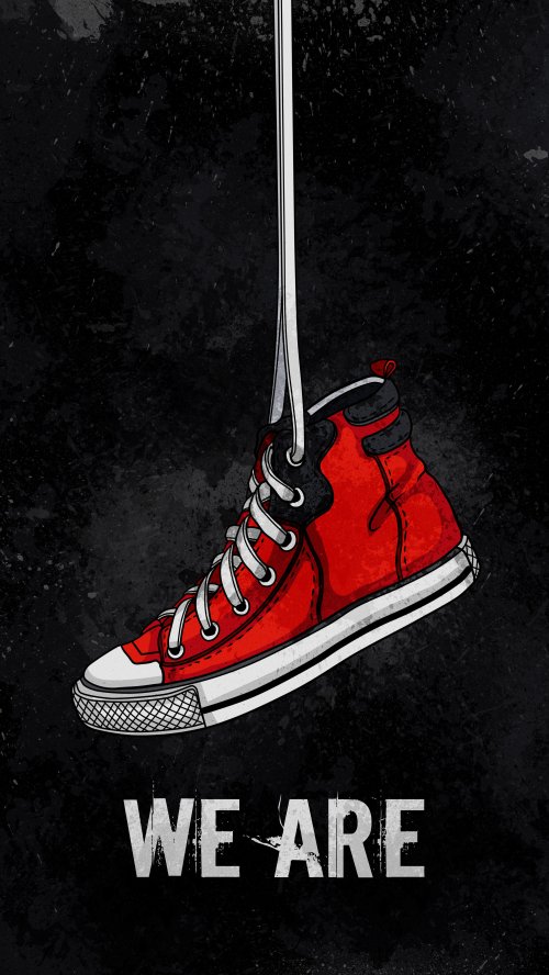 Red High-Top Sneaker - quotes Wallpaper