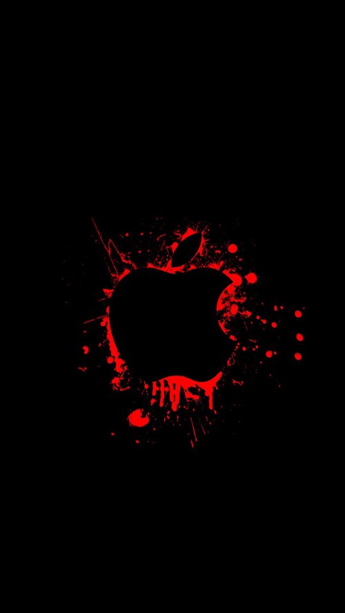 Red Splatter Apple Logo