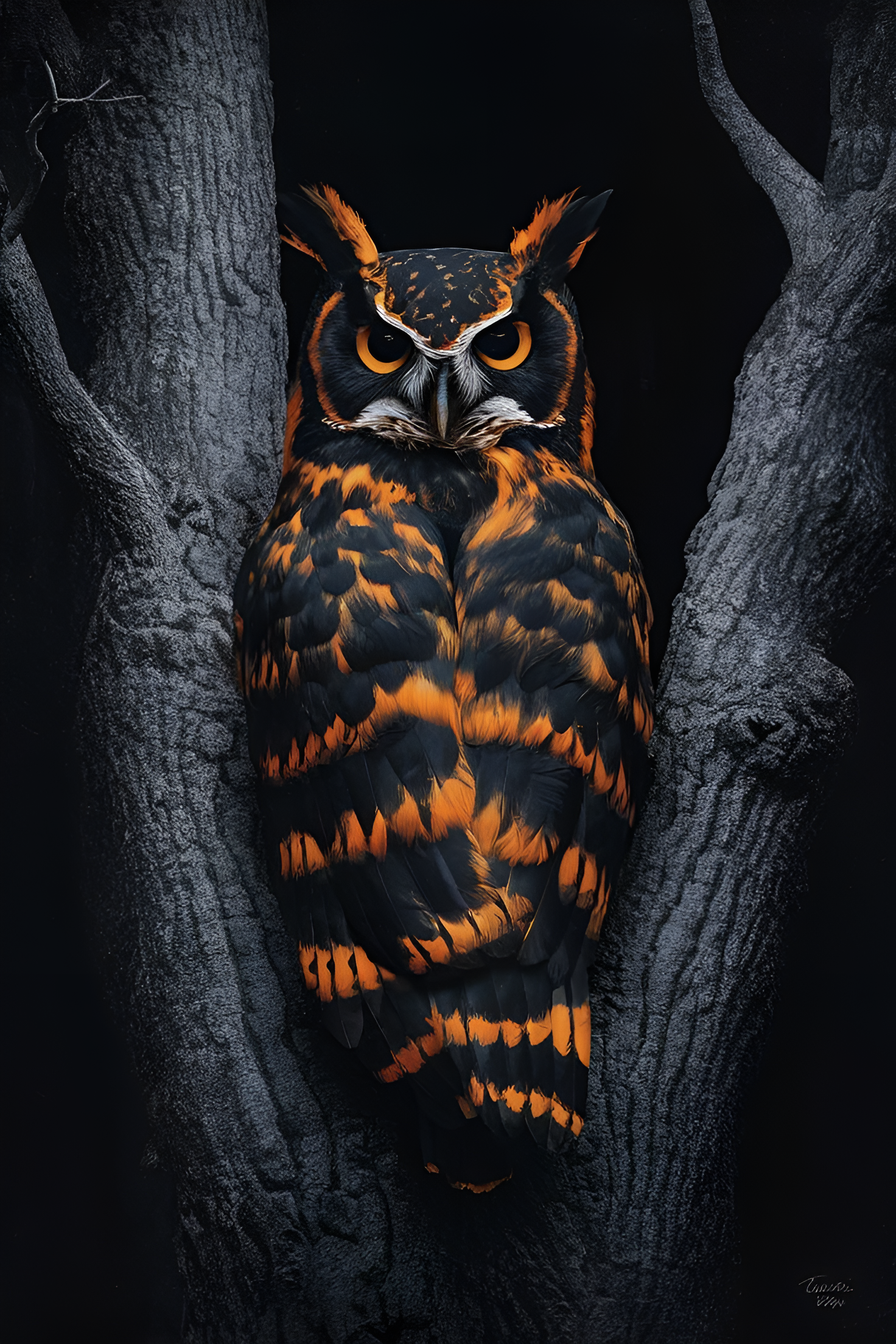 Vibrant Owl in Darkness - owl wallpaper for Darkify