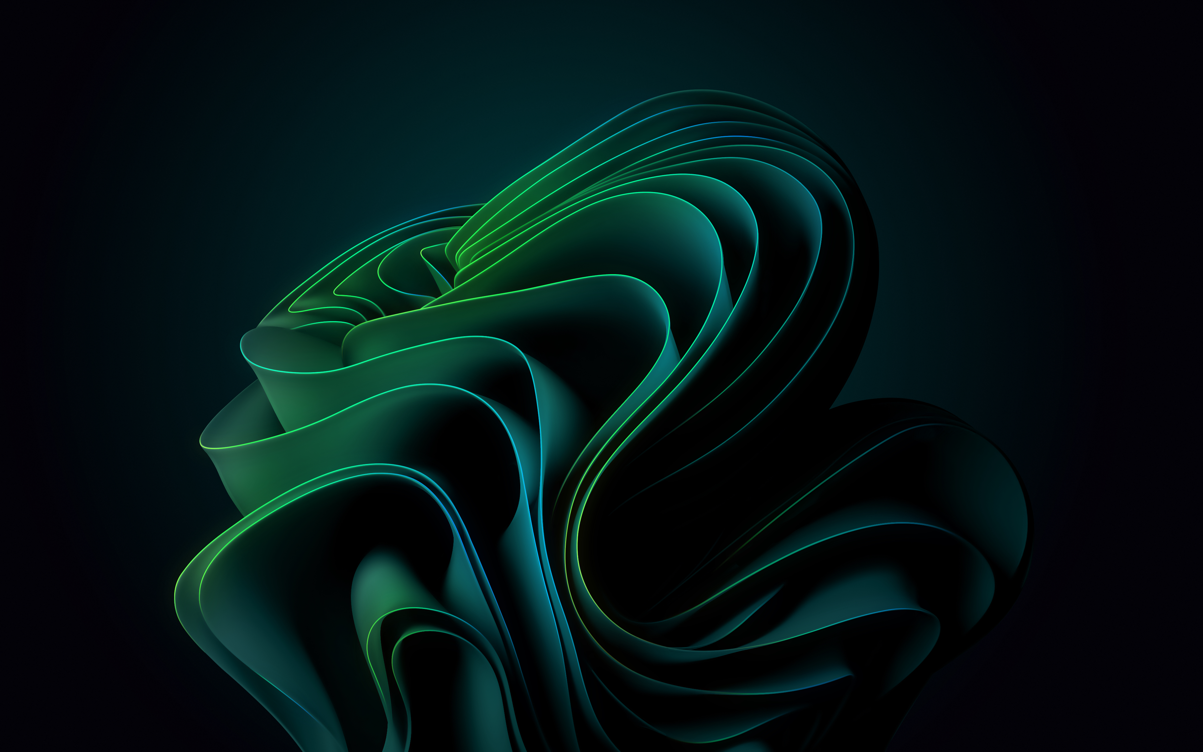 Abstract Green Flowing Waves - abstract wallpaper for Desktop & Laptop