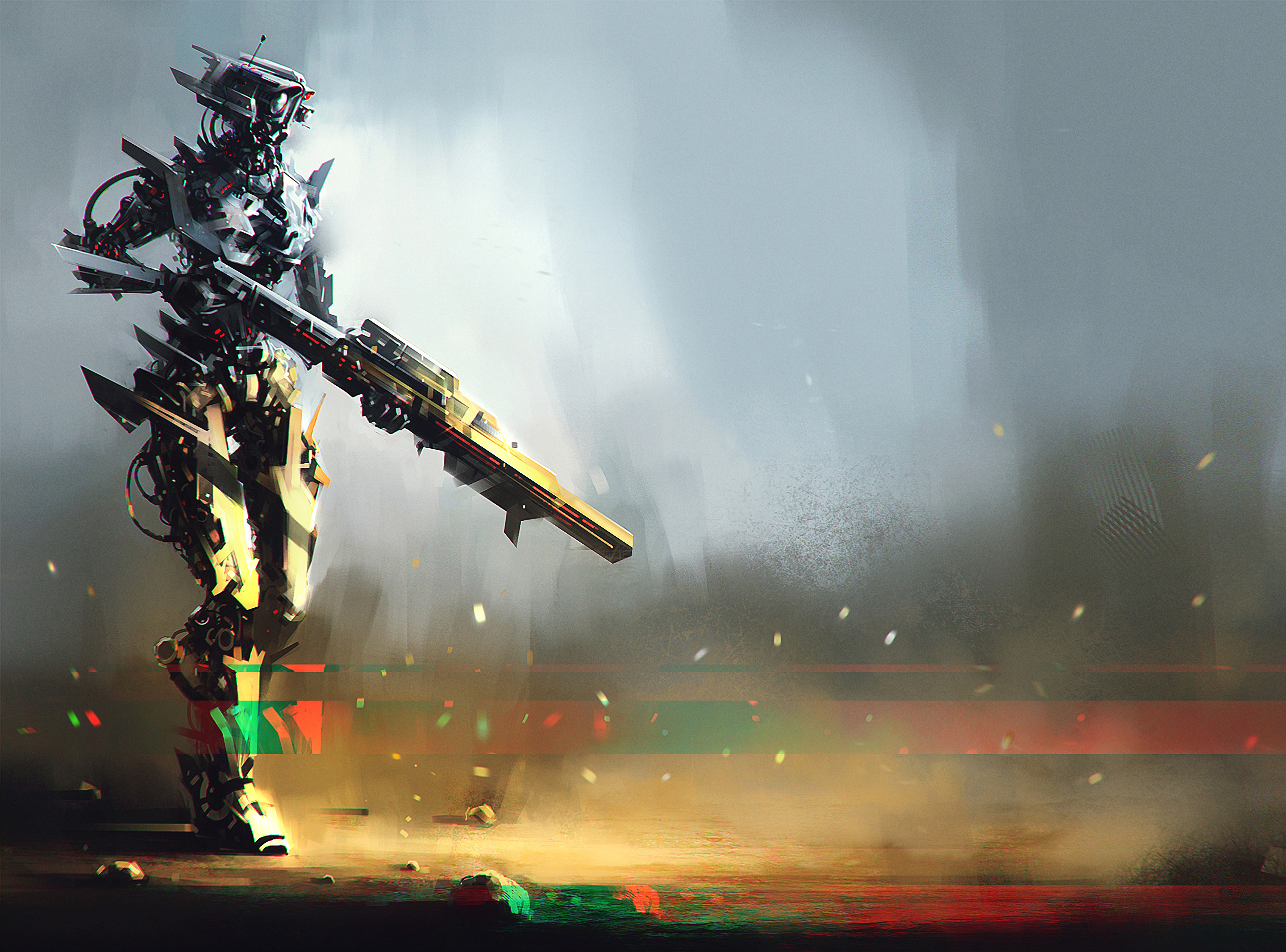 Futuristic Armed Robot Warrior - robot wallpaper for Desktop & Laptop