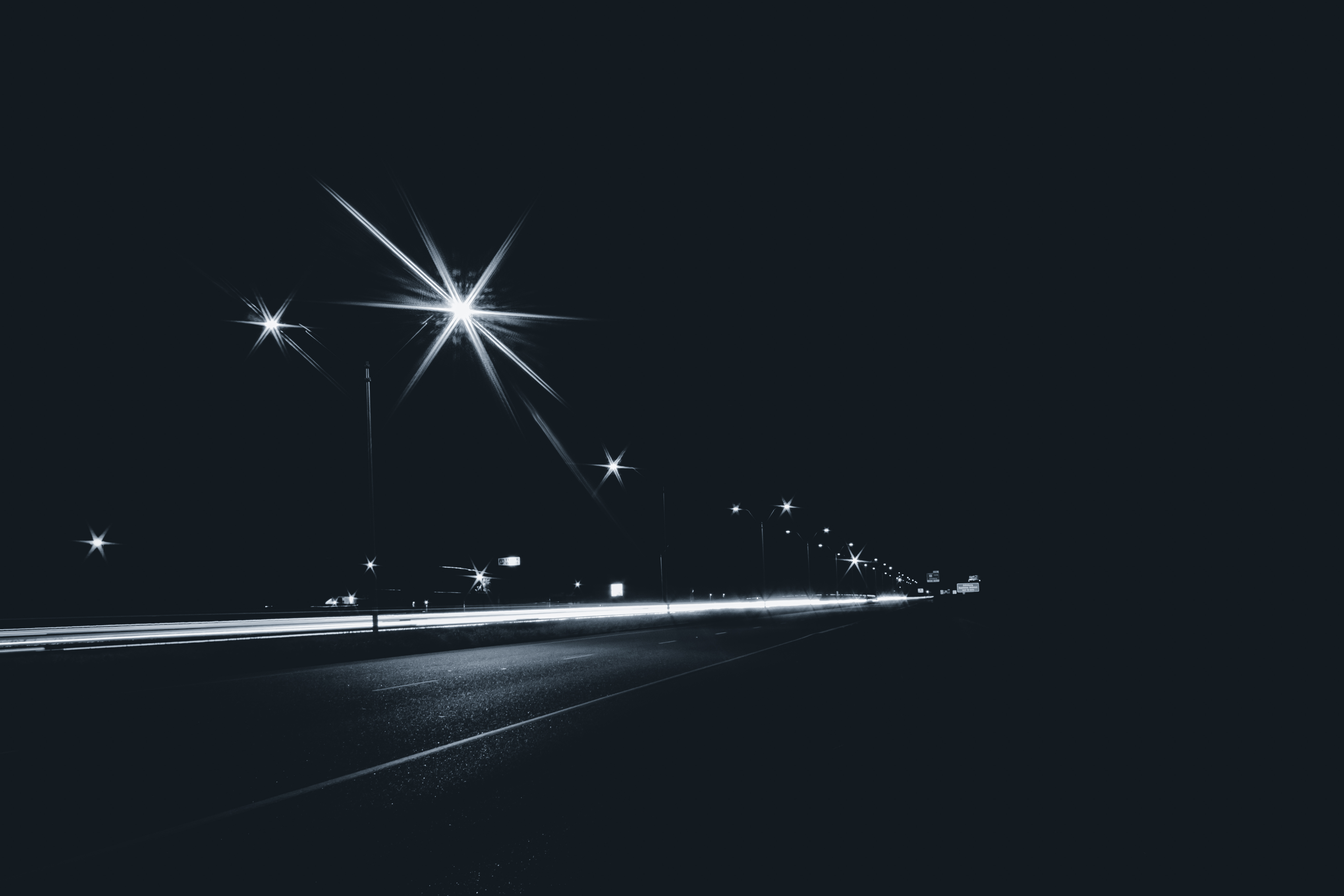 Night Highway Light Trails - night wallpaper for Desktop & Laptop