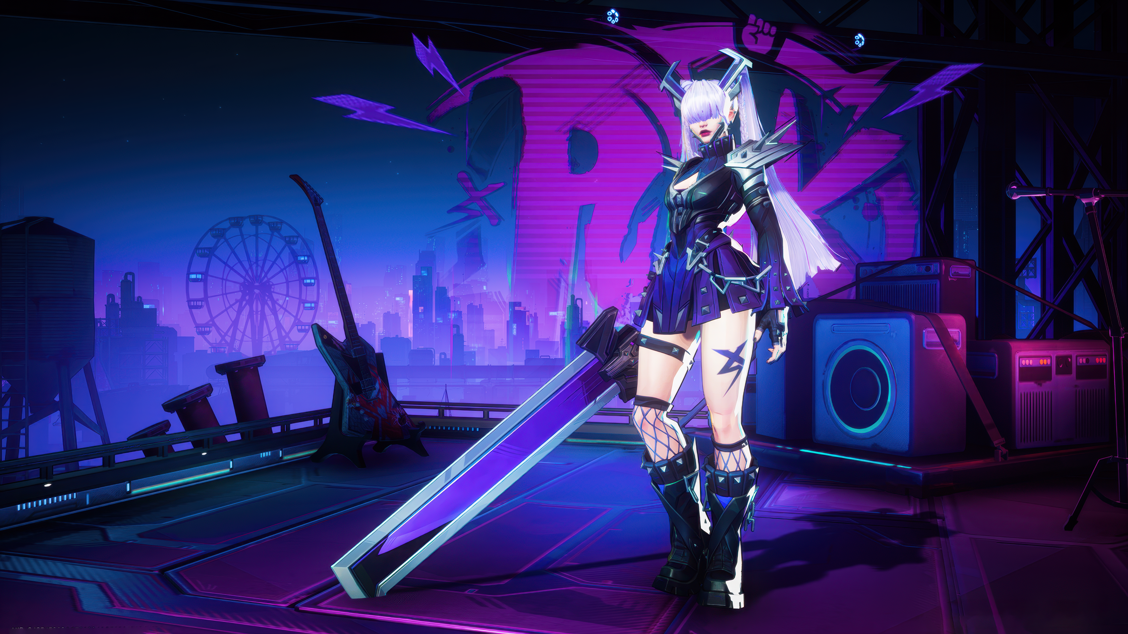 Cyberpunk Warrior Cityscape - cyberpunk wallpaper for Desktop & Laptop
