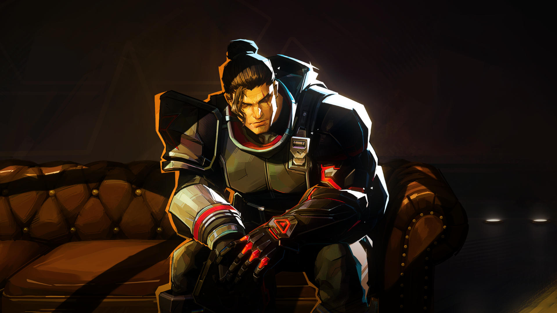 Cyberpunk Warrior Resting - fantasy wallpaper for Desktop & Laptop
