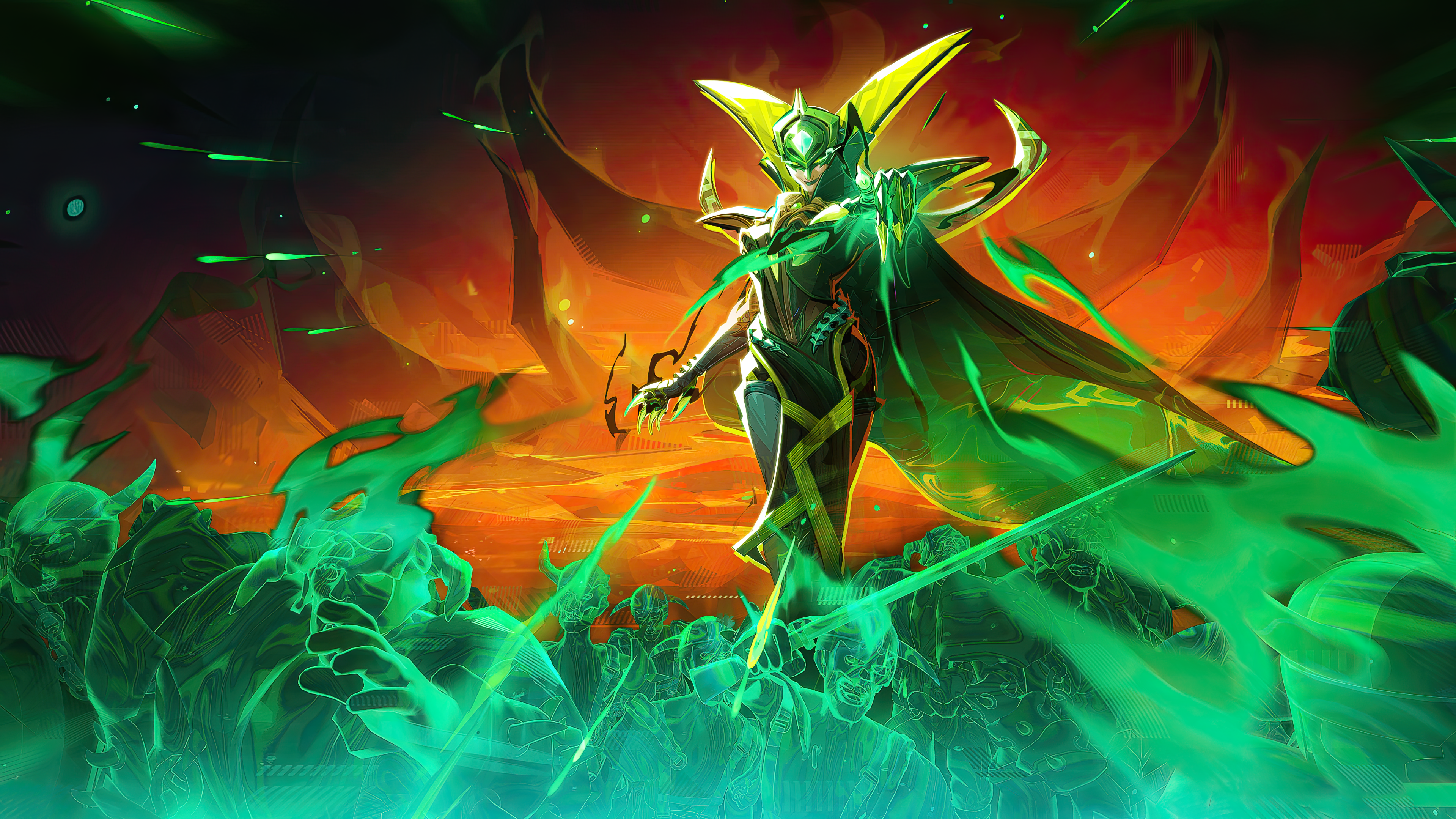 Emerald Warrior Ascendant - digital art wallpaper for Desktop & Laptop