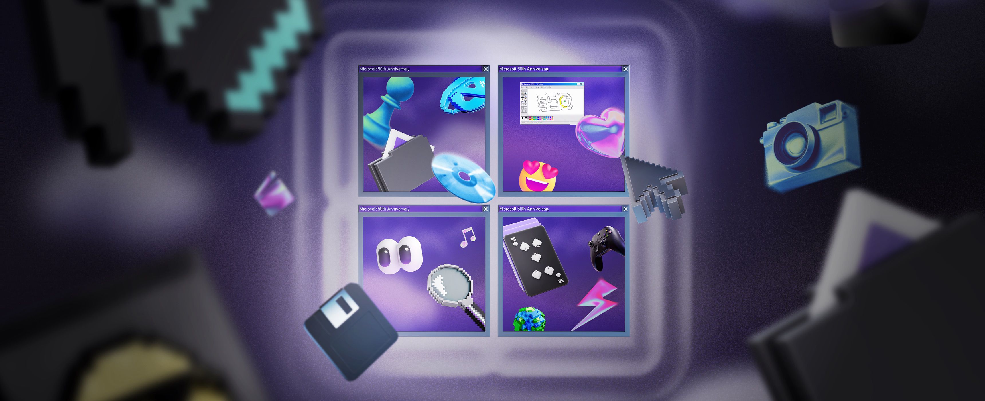 Microsoft_50th_Windows_Dark_Wide - microsoft wallpaper for Desktop & Laptop