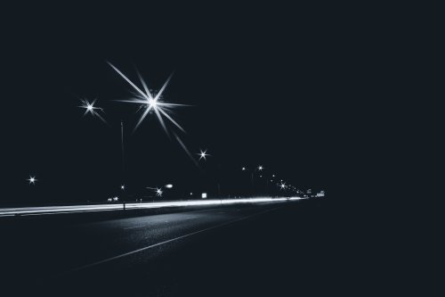 Night Highway Light Trails