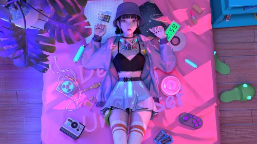 Cyberpunk_Girl_Bedroom_Aesthetic - Related OpersCraft wallpaper