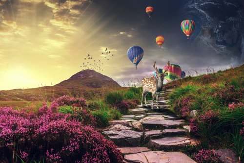 Deer and Balloon Journey - Related OpersCraft wallpaper