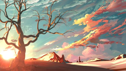 Sunset Desert Landscape