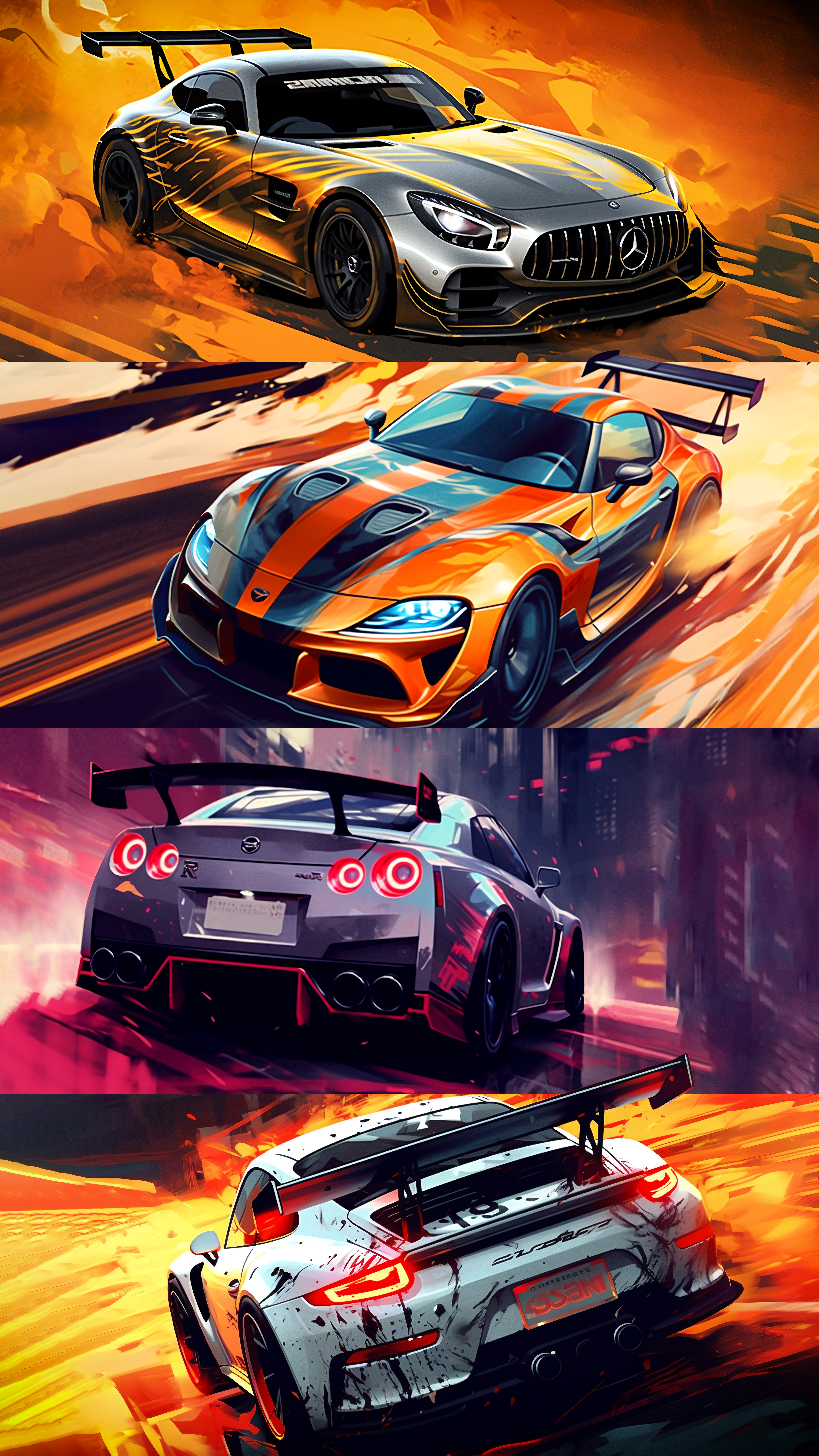 Dynamic Supercar Racing Collage - cars wallpaper for OpersCraft