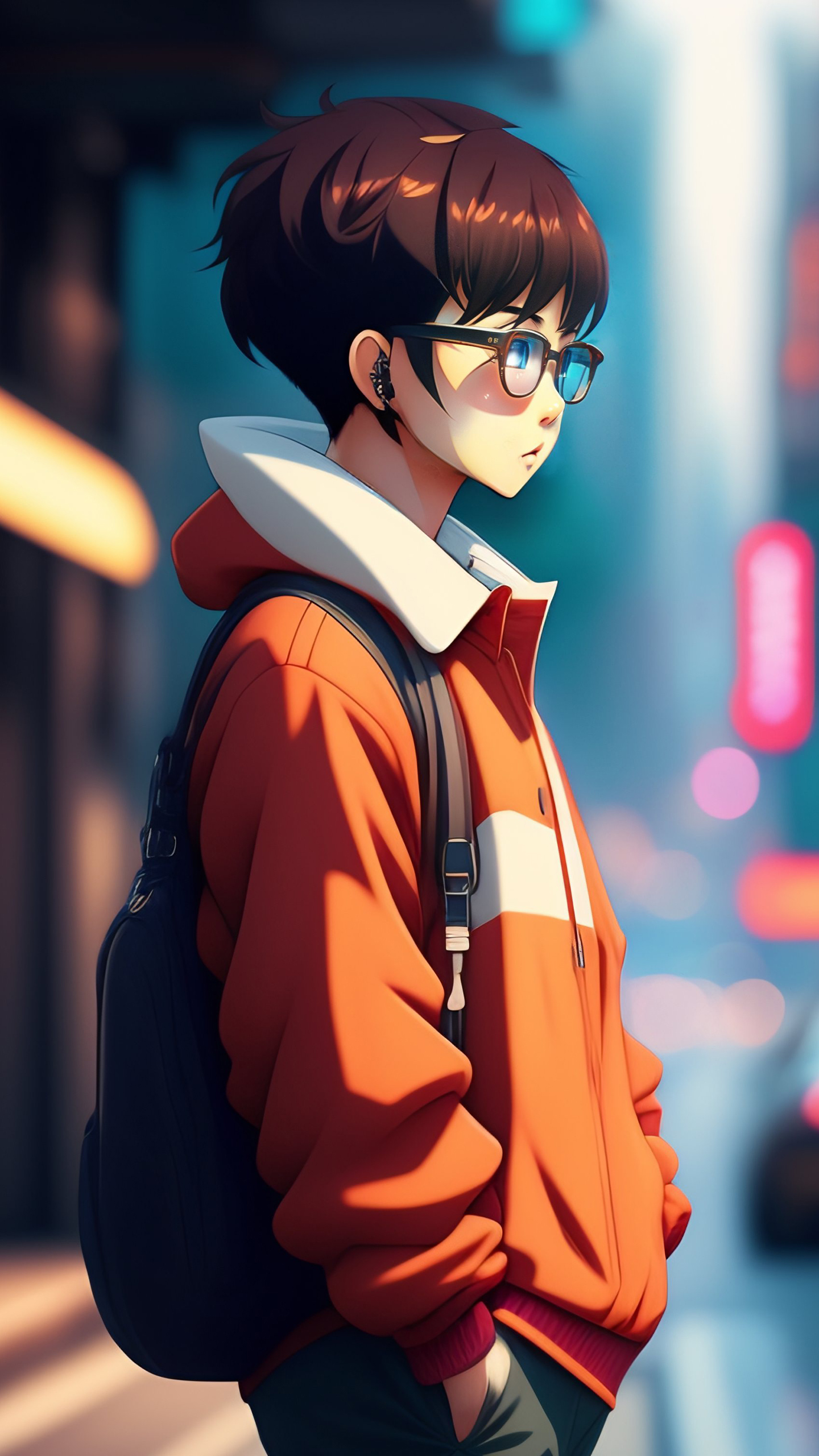 Anime Boy City Stroll - anime boy wallpaper for OpersCraft
