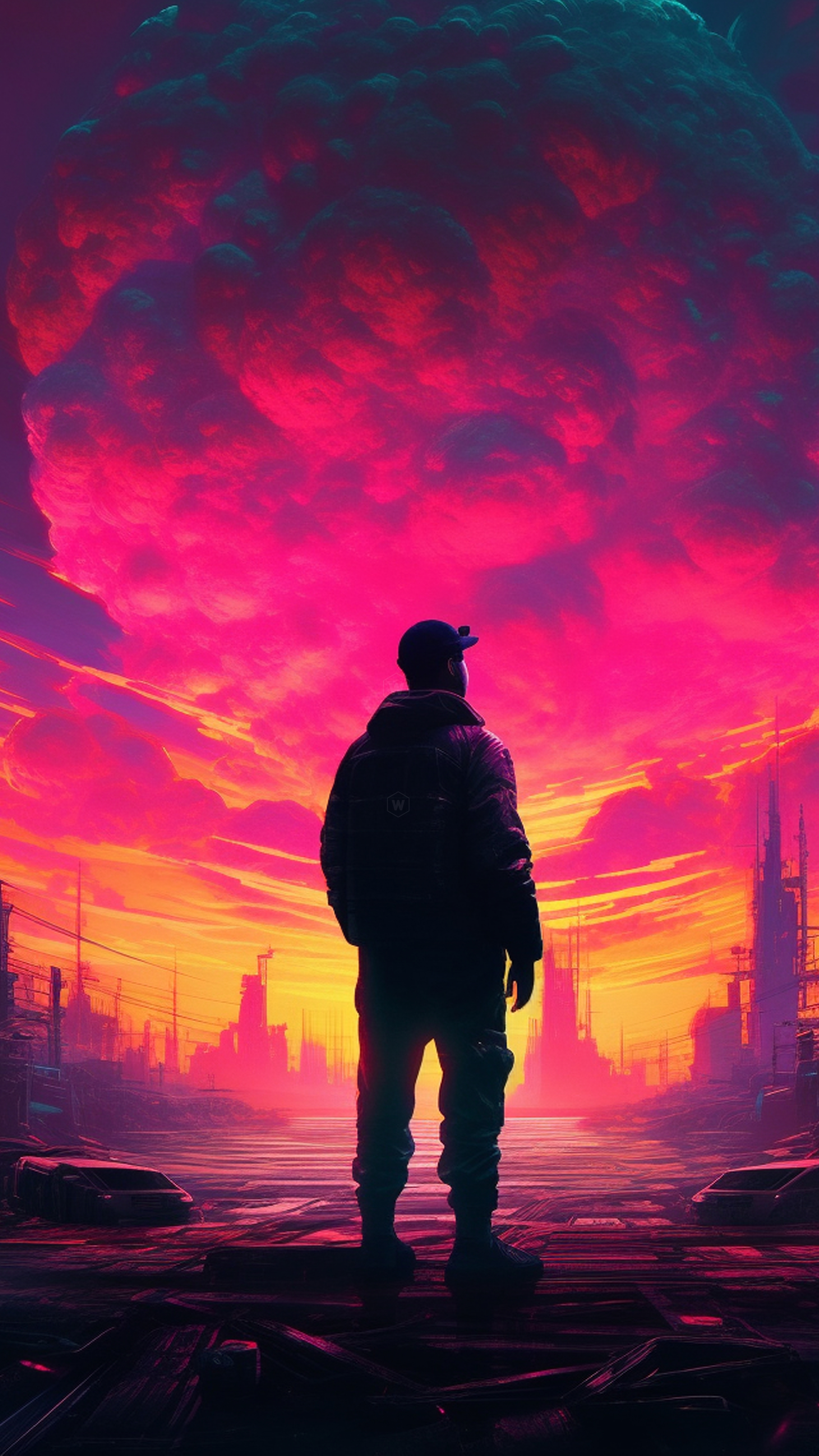 Neon Cyberpunk City Sunset - cyberpunk wallpaper for OpersCraft