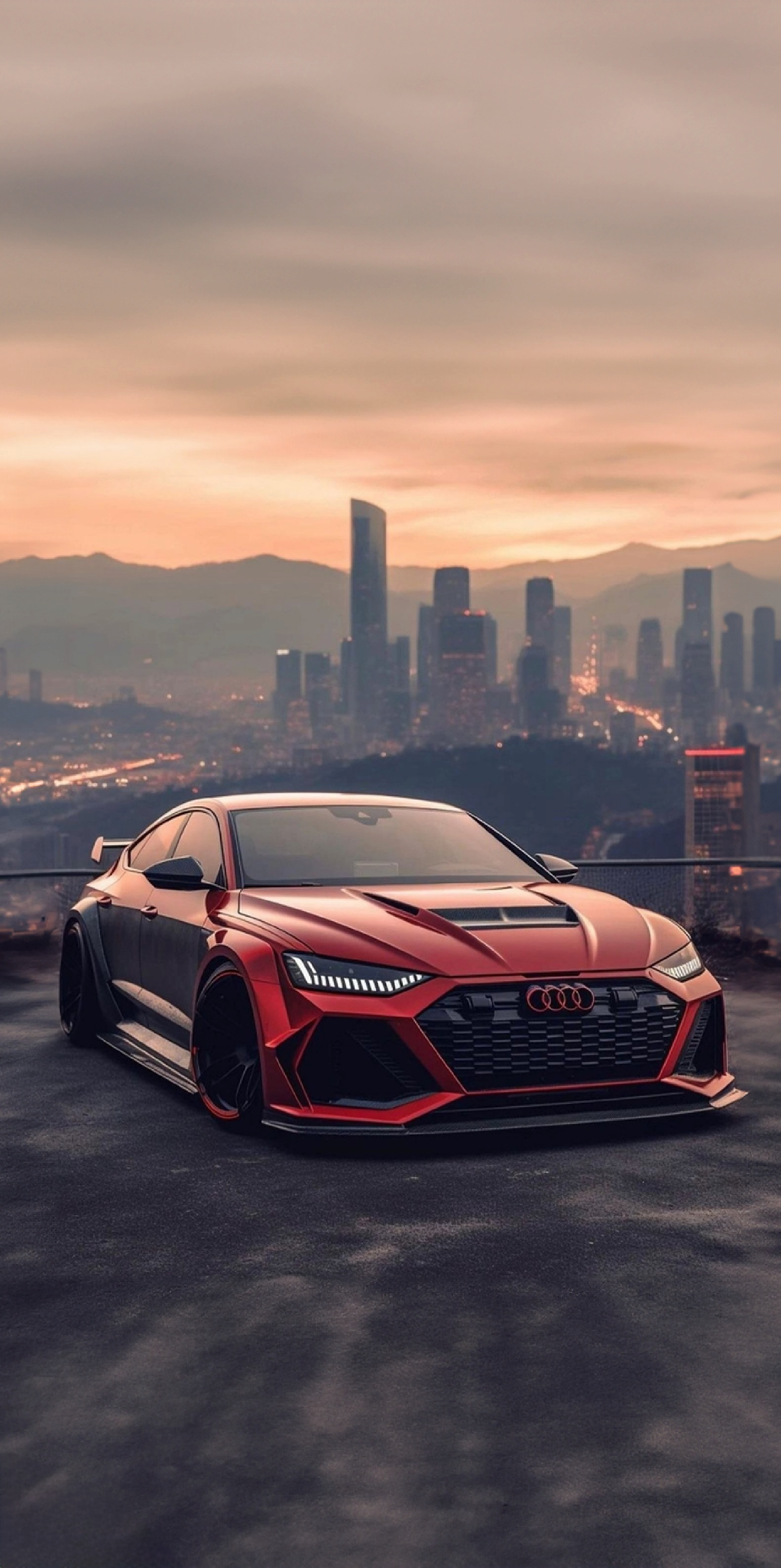 Red Audi City Sunset - audi wallpaper for OpersCraft