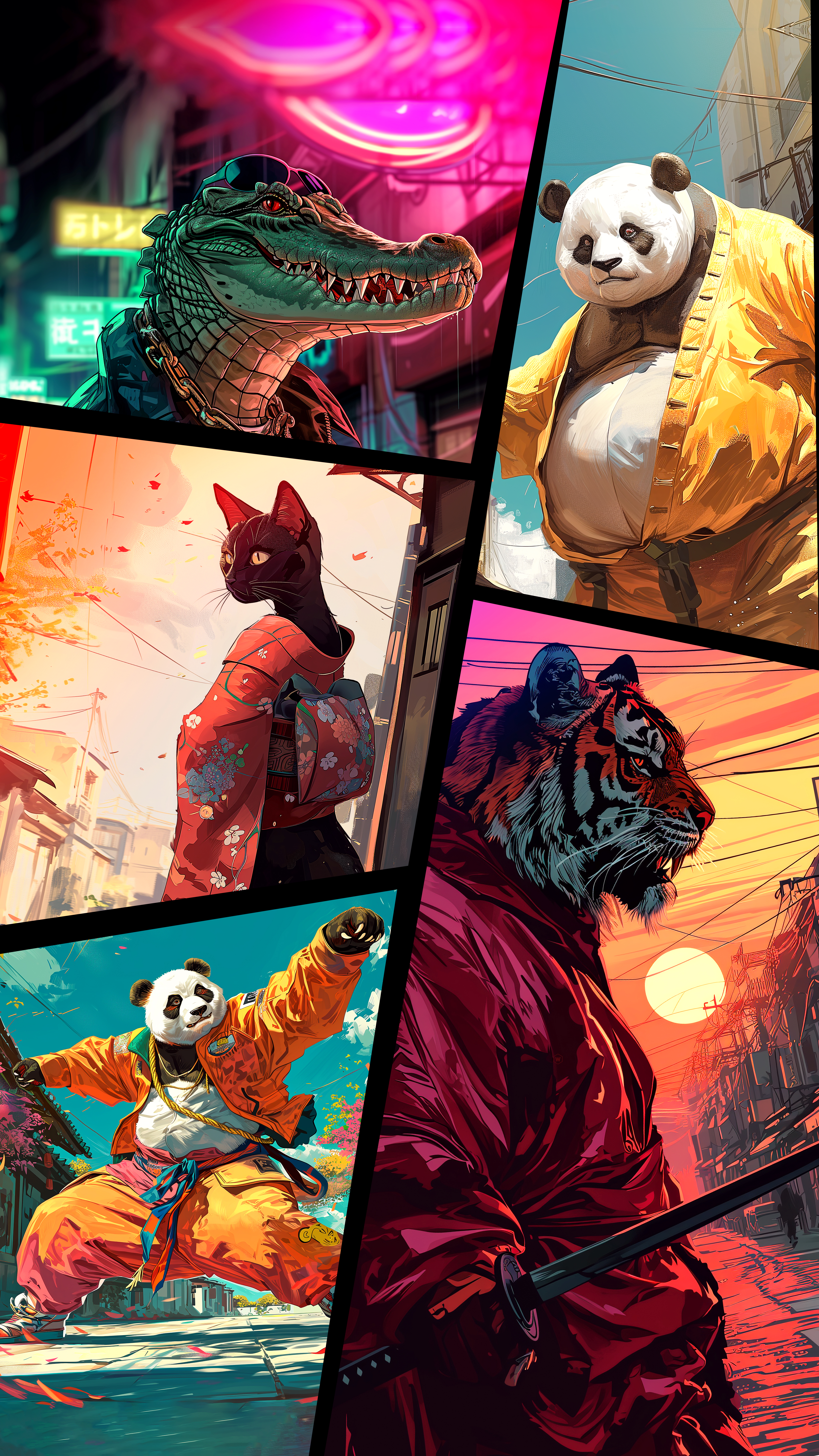 Urban Animal Warrior Collage - gaming wallpaper for OpersCraft