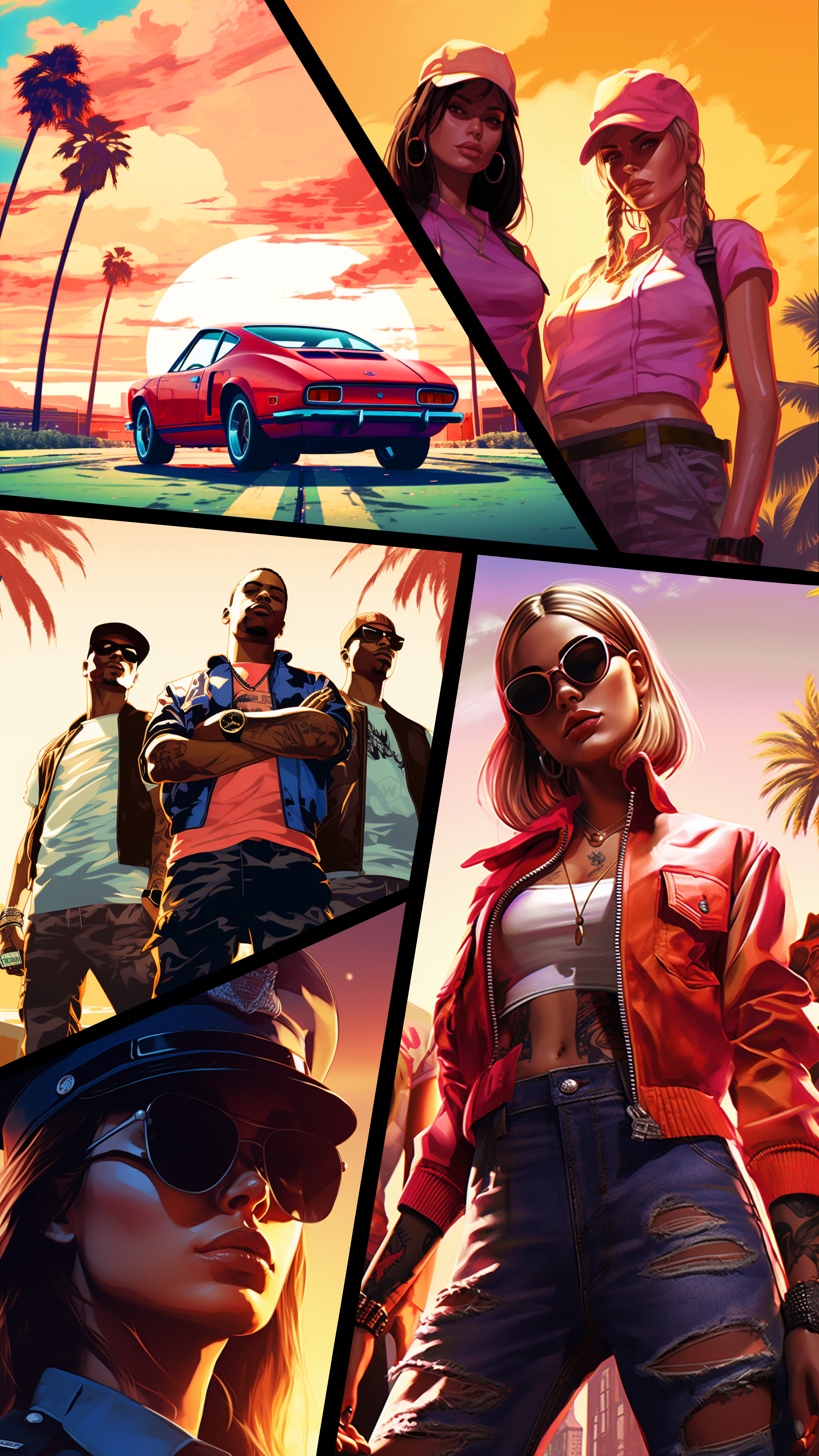Retro Urban Character Collage - gaming wallpaper for OpersCraft
