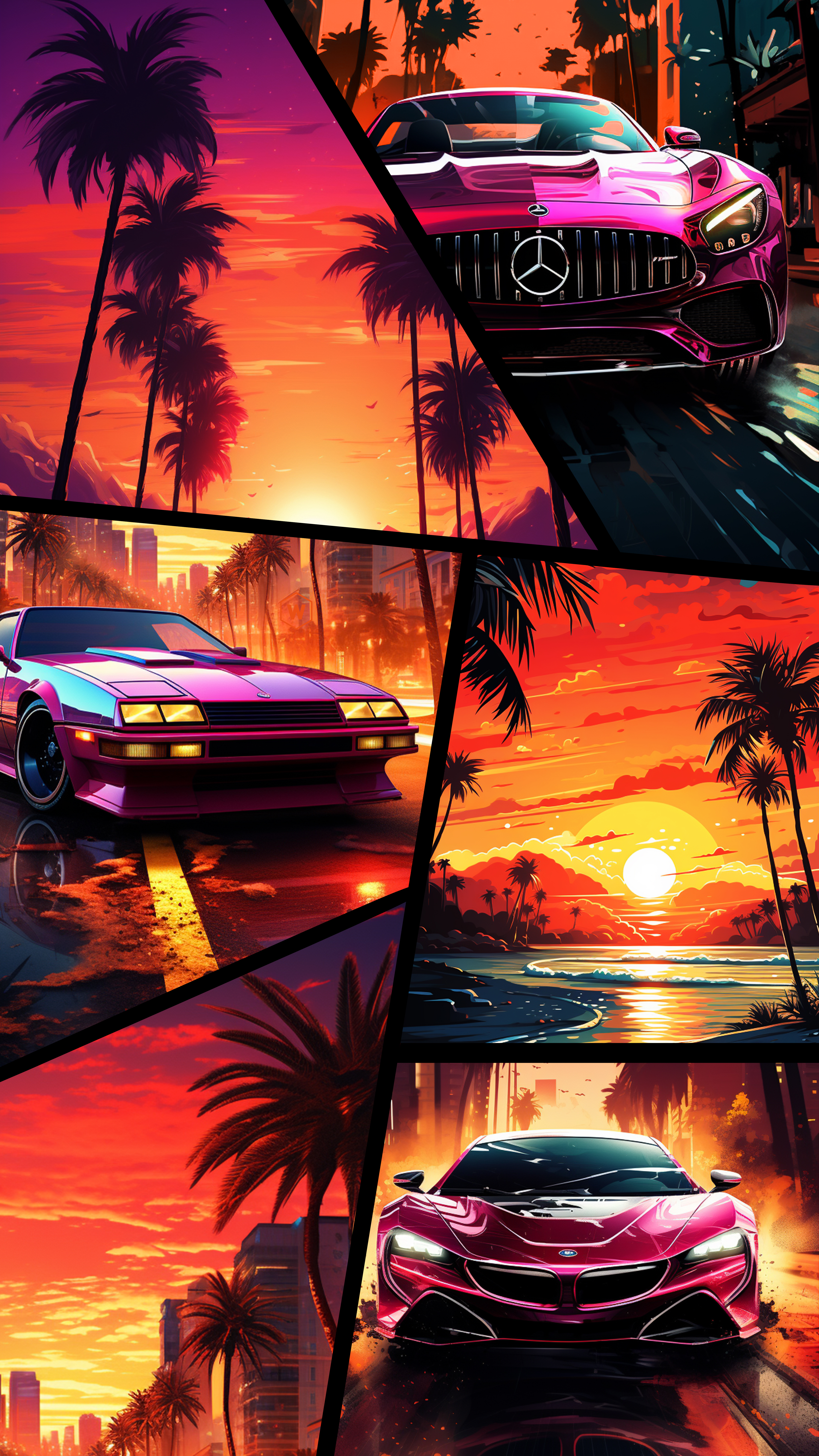 Neon Sunset Luxury Cars - gaming wallpaper for OpersCraft