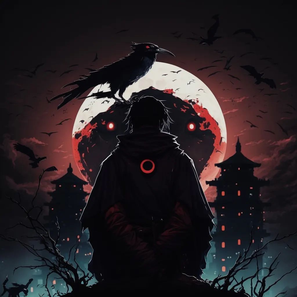 Raven Moon Silhouette - anime wallpaper for OpersCraft