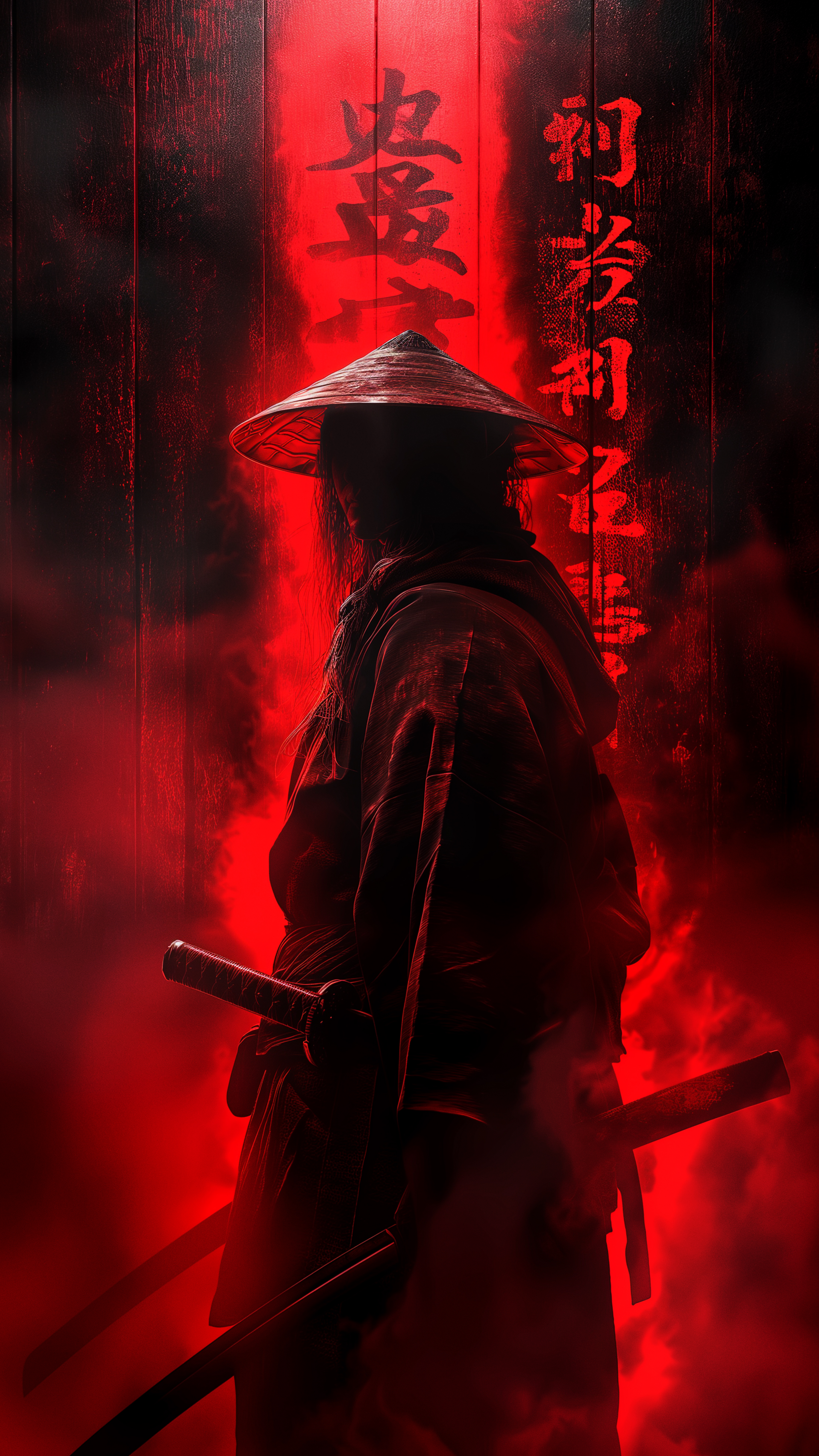 Red Neon Samurai Warrior - samurai wallpaper for OpersCraft