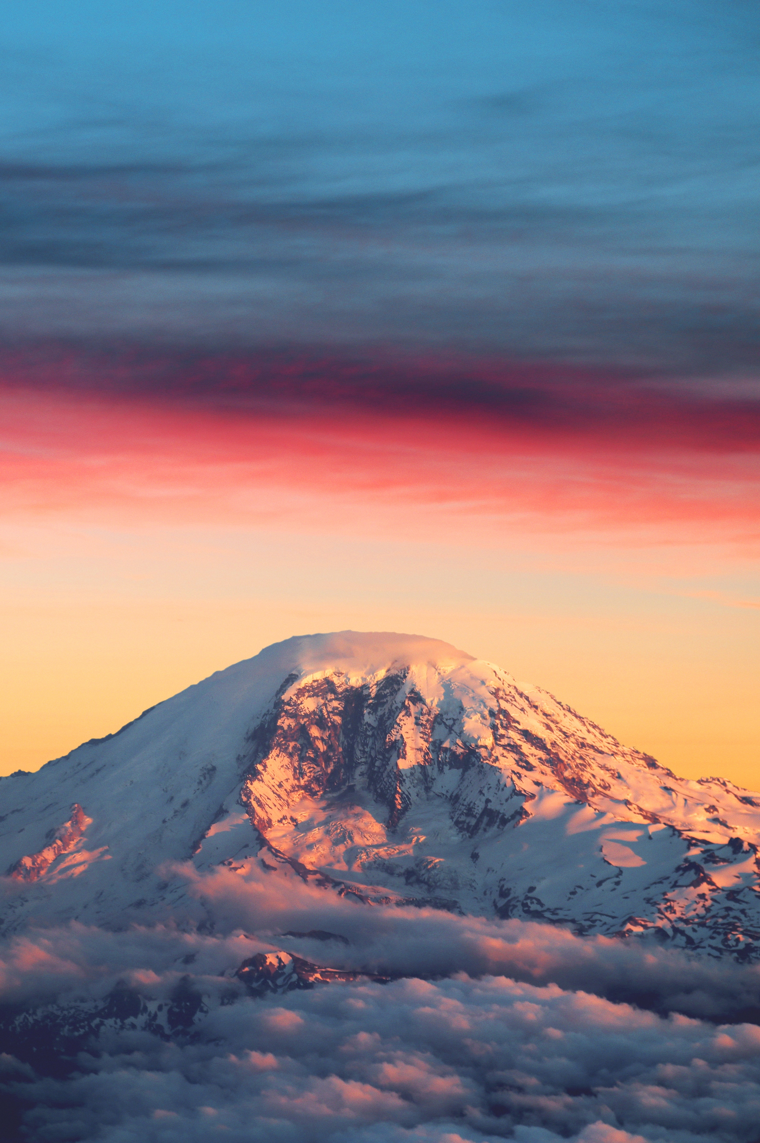 Snowy Mountain Sunset Glow - landscape wallpaper for OpersCraft