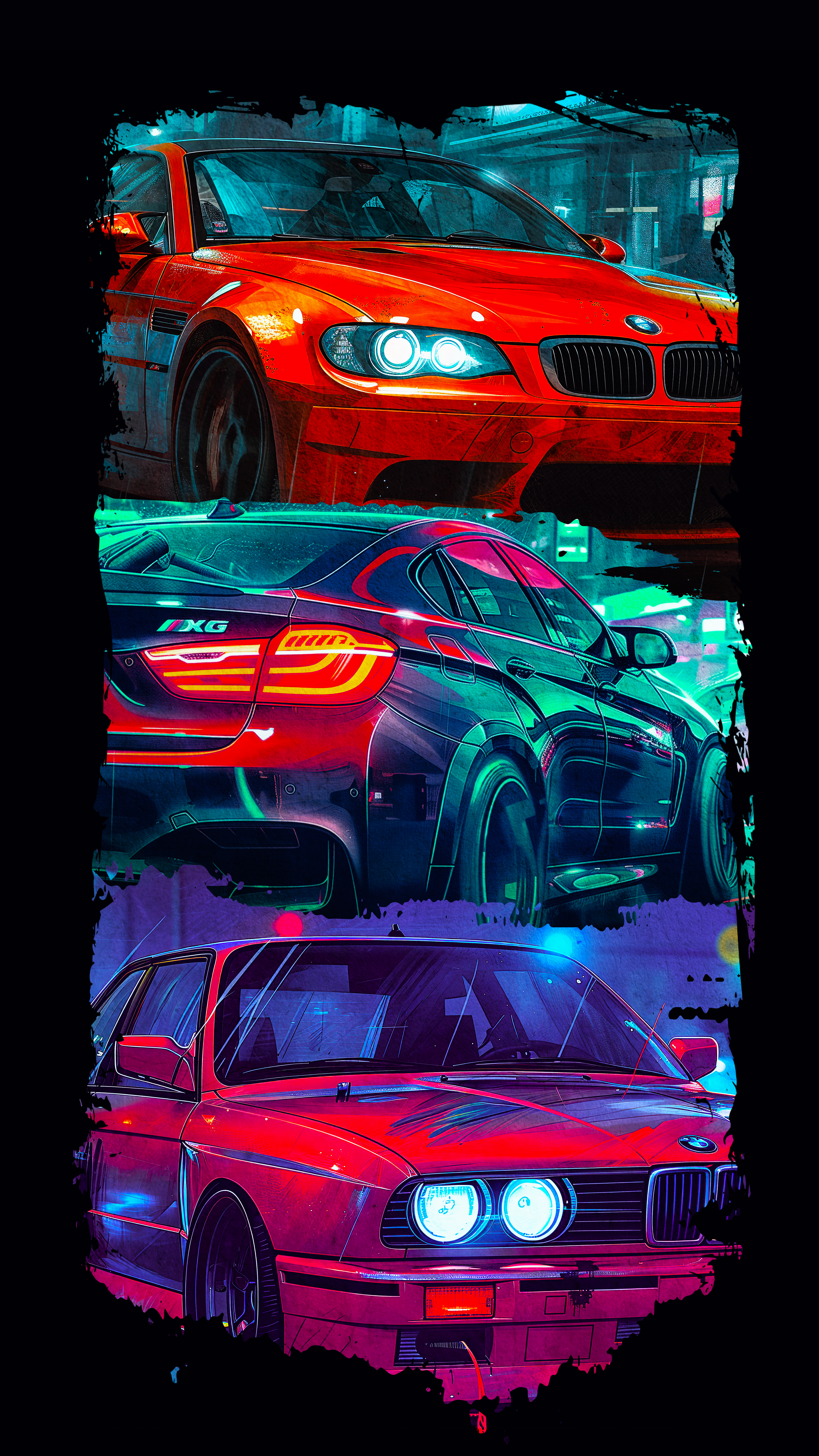 Neon BMW Car Collage - bmw wallpaper for OpersCraft