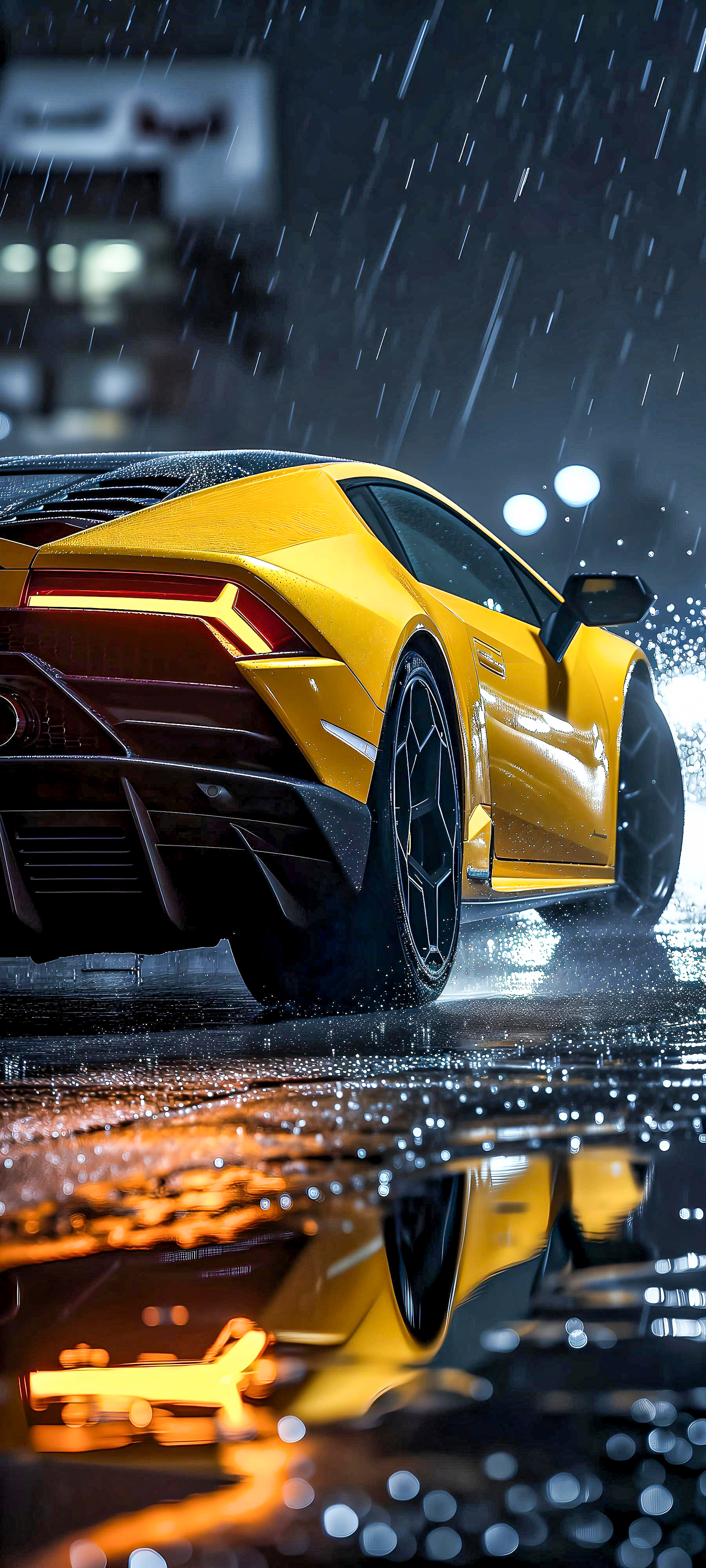 Yellow Lamborghini Rain Drive - lamborghini wallpaper for OpersCraft
