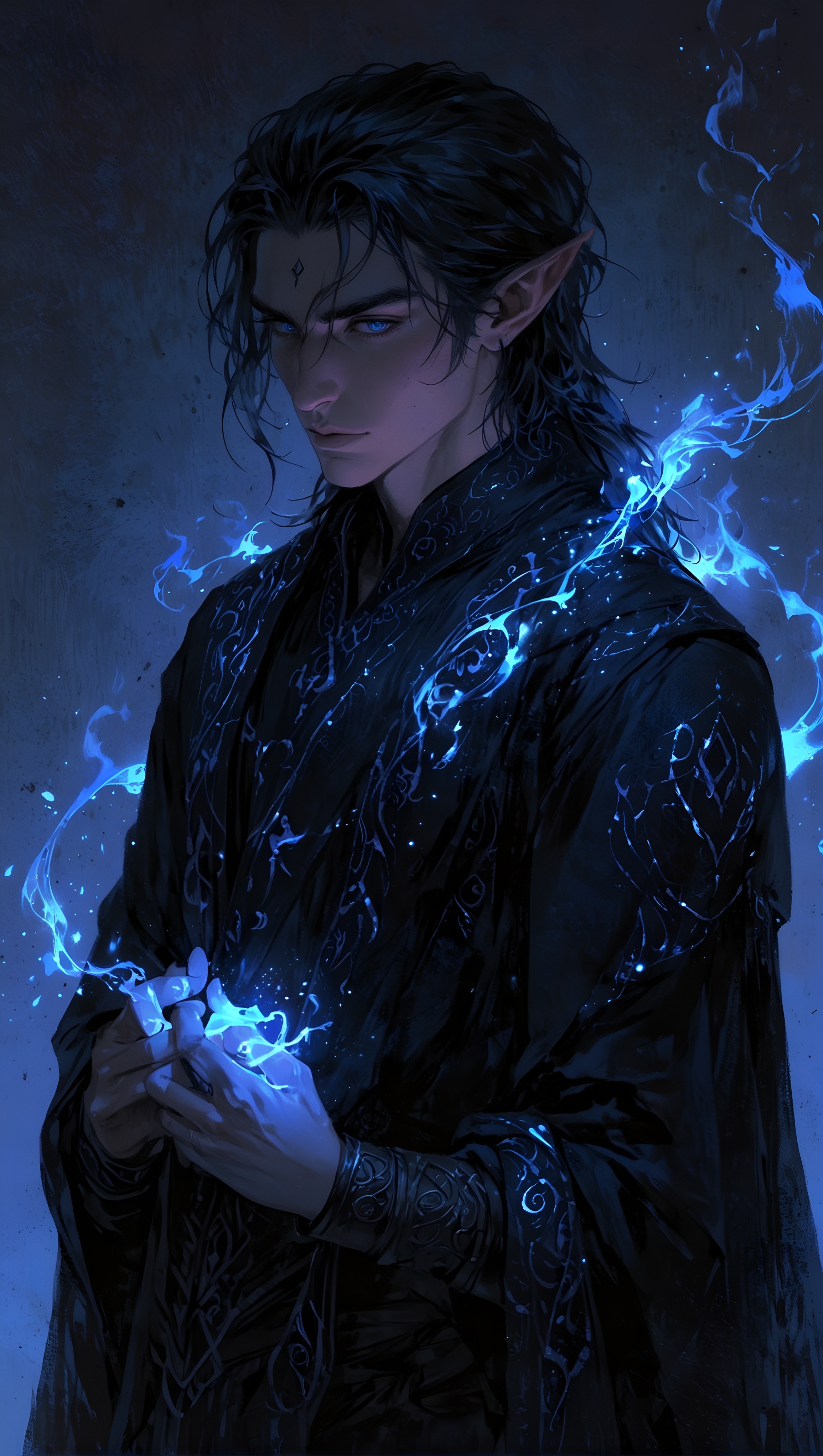 Mystic Elf Blue Magic - anime boy wallpaper for OpersCraft