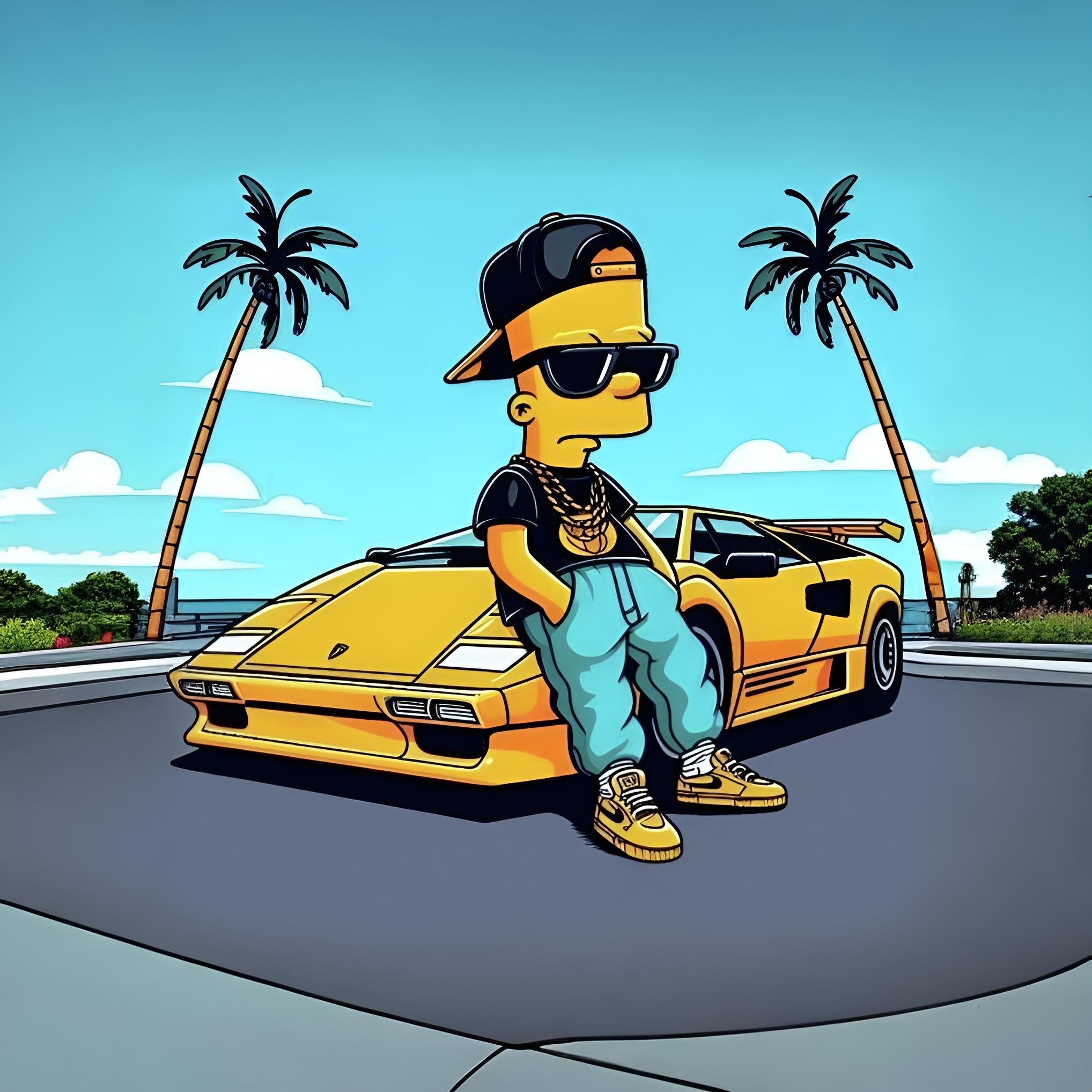 Bart Simpson Dope Ride - gangster wallpaper for OpersCraft