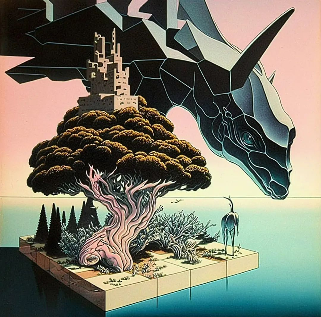 Geometric Dragon Island - abstract wallpaper for OpersCraft