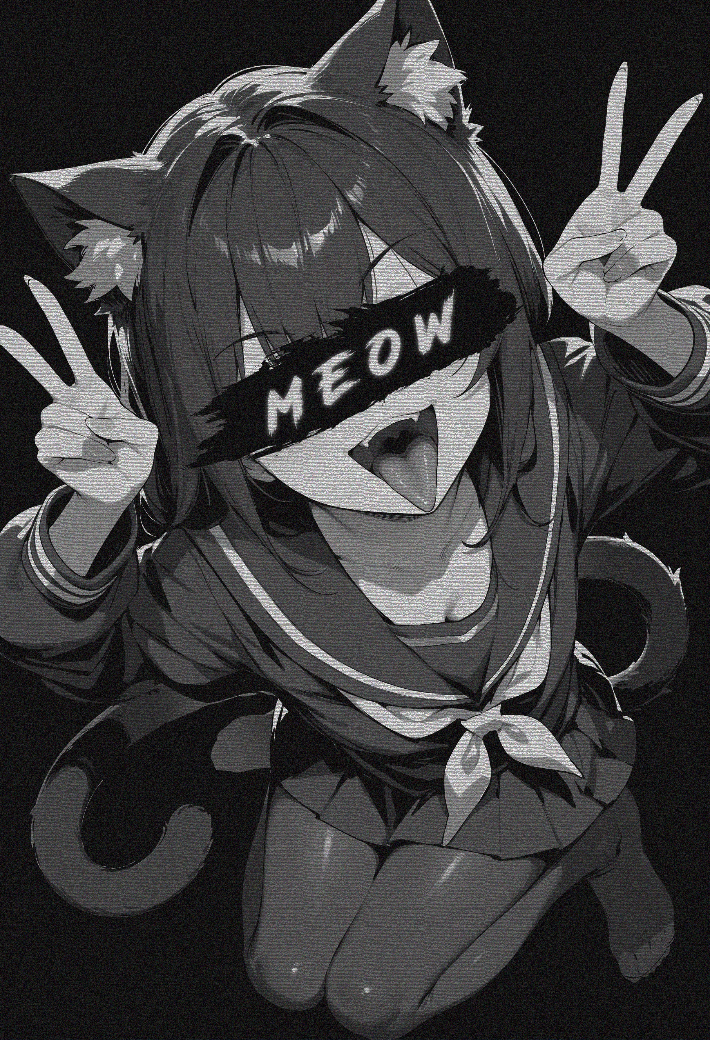 Anime Cat Girl Peace - anime wallpaper for OpersCraft