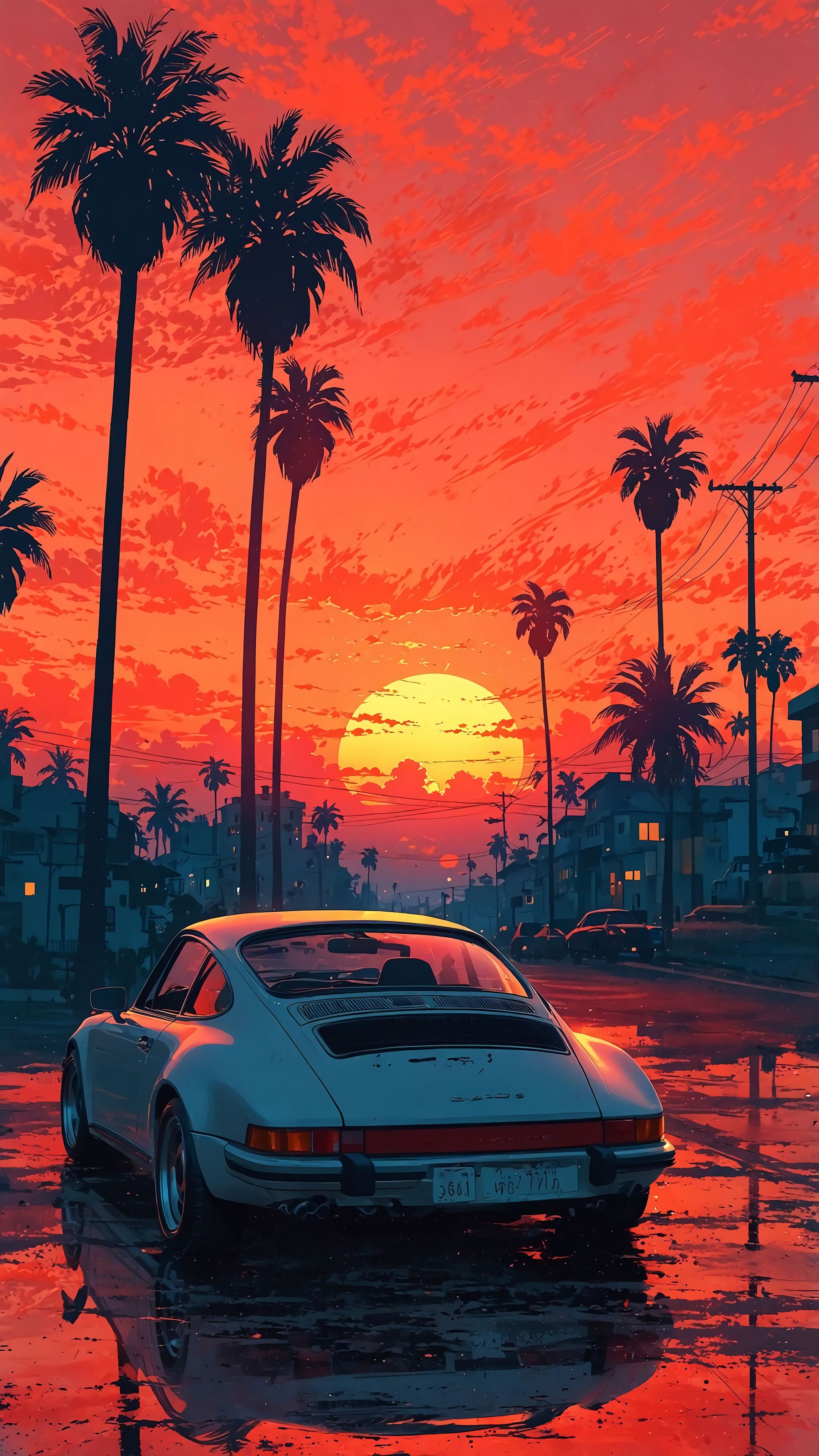 Porsche Sunset City Drive - porsche wallpaper for OpersCraft