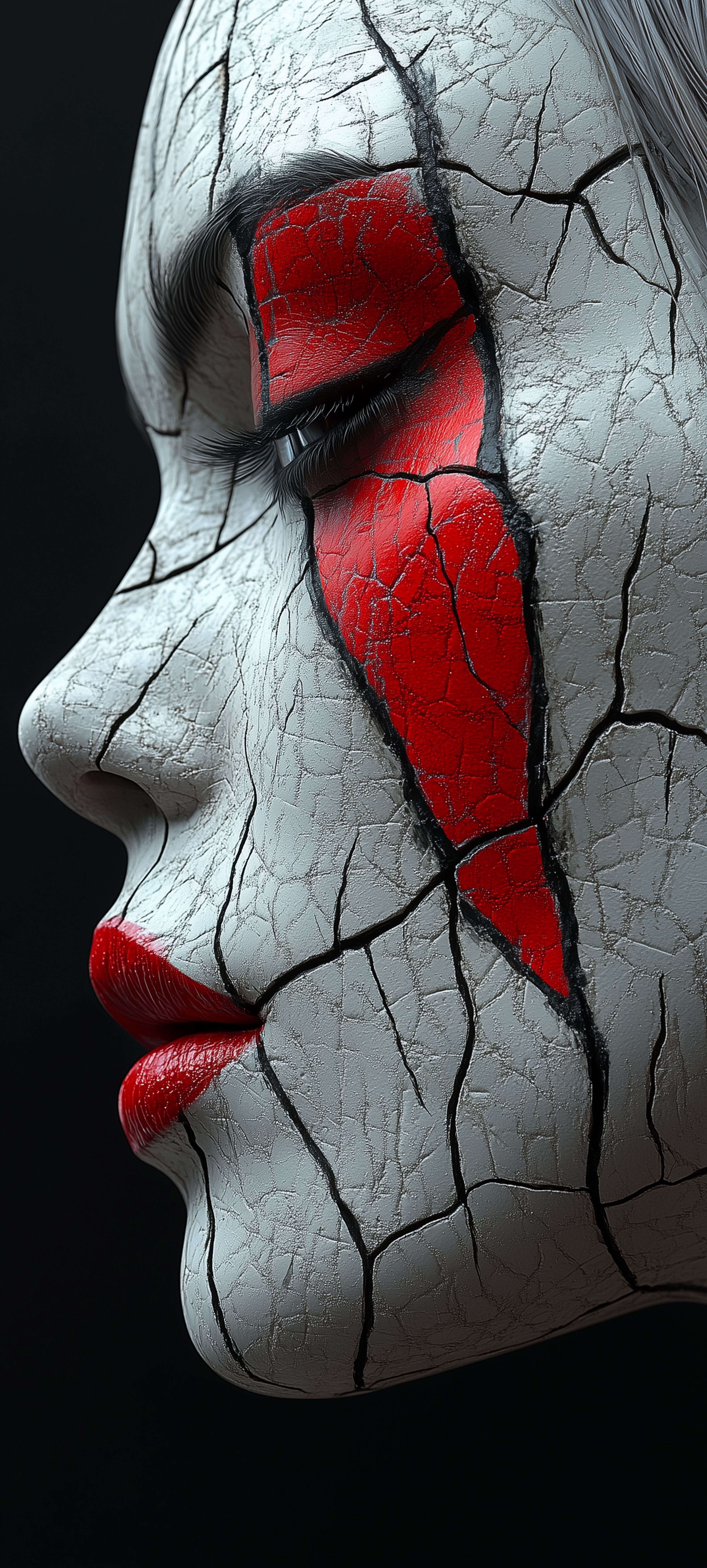 Cracked Porcelain Face Art - art wallpaper for OpersCraft