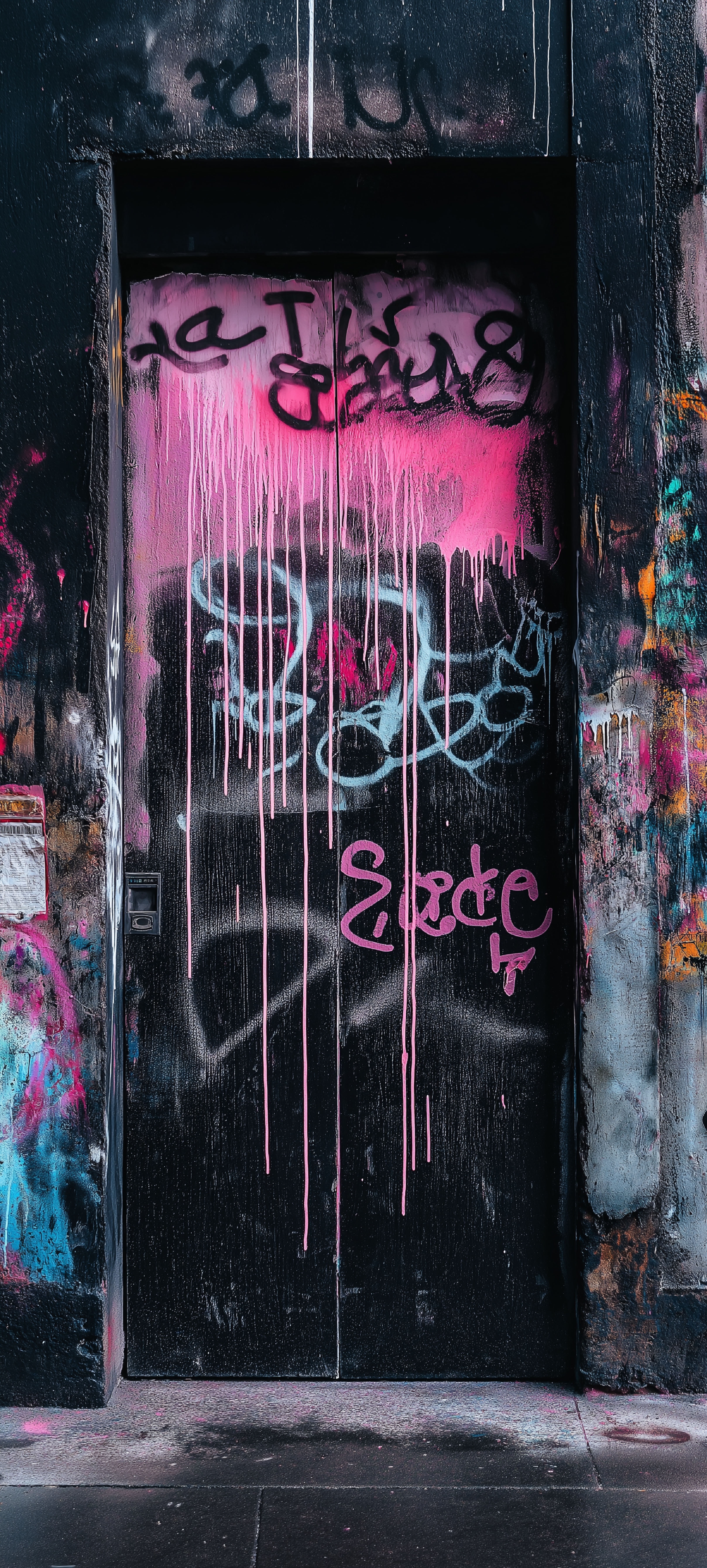 Pink Drip Graffiti Door - graffiti wallpaper for OpersCraft