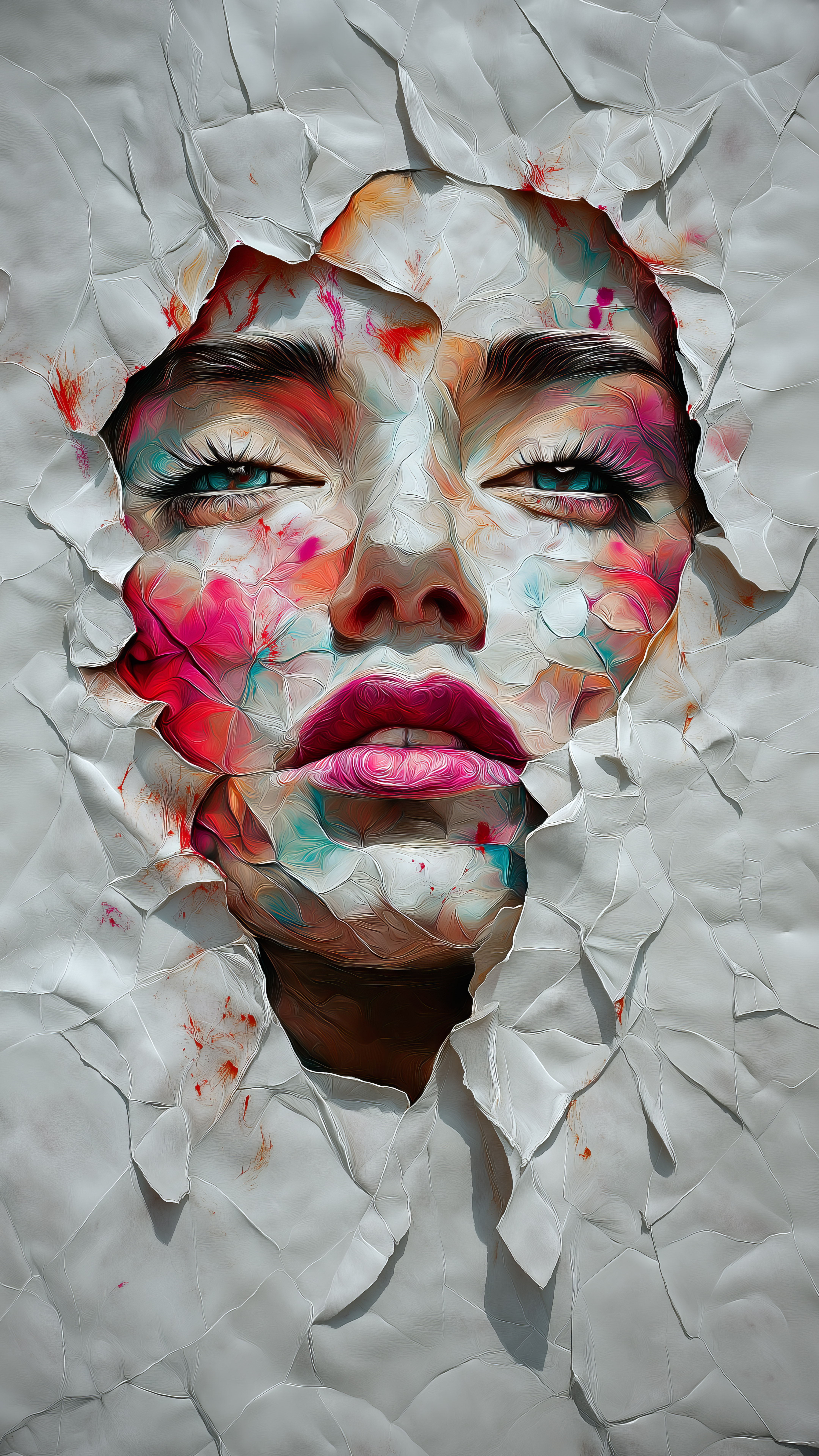 Abstract Paper Face Art - art wallpaper for OpersCraft