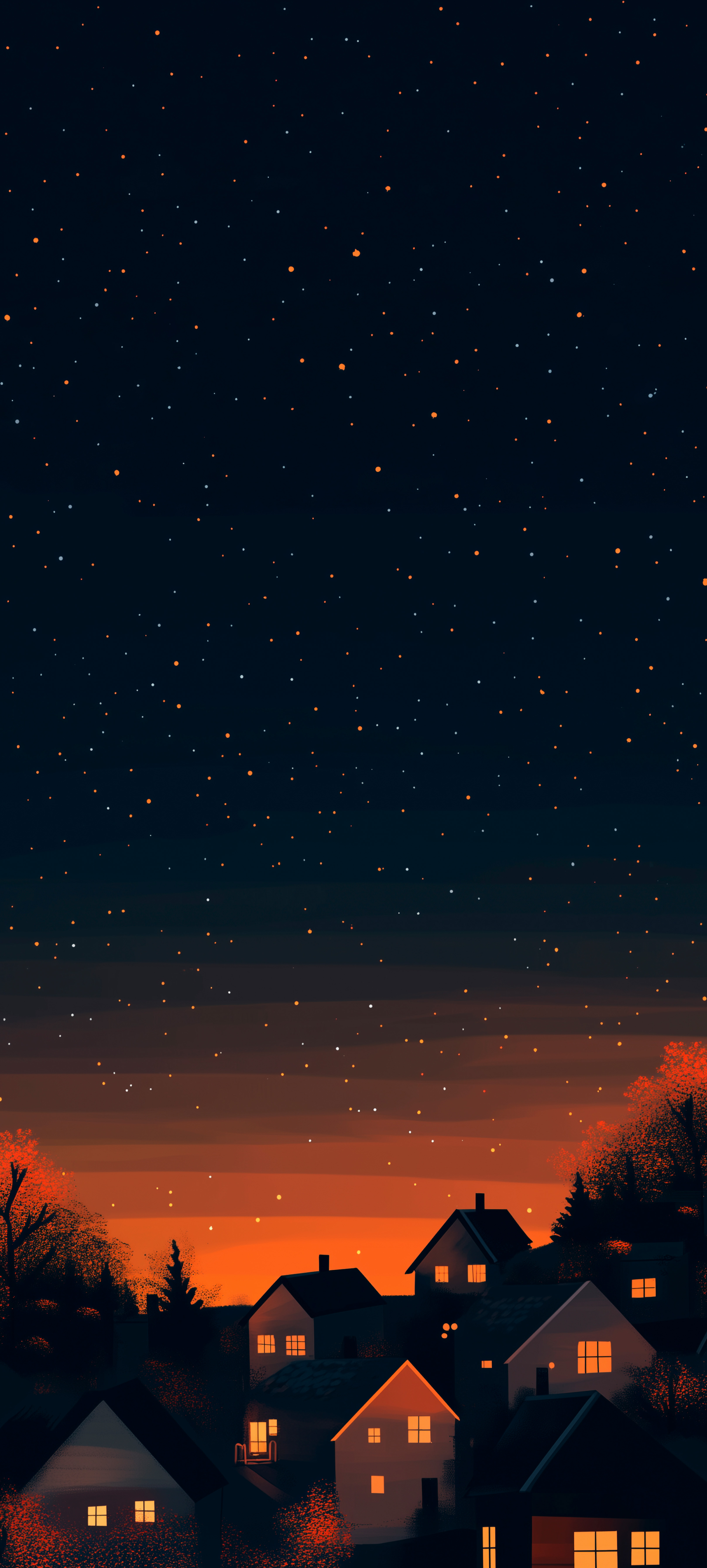 Cozy Sunset Village Night - city wallpaper for OpersCraft