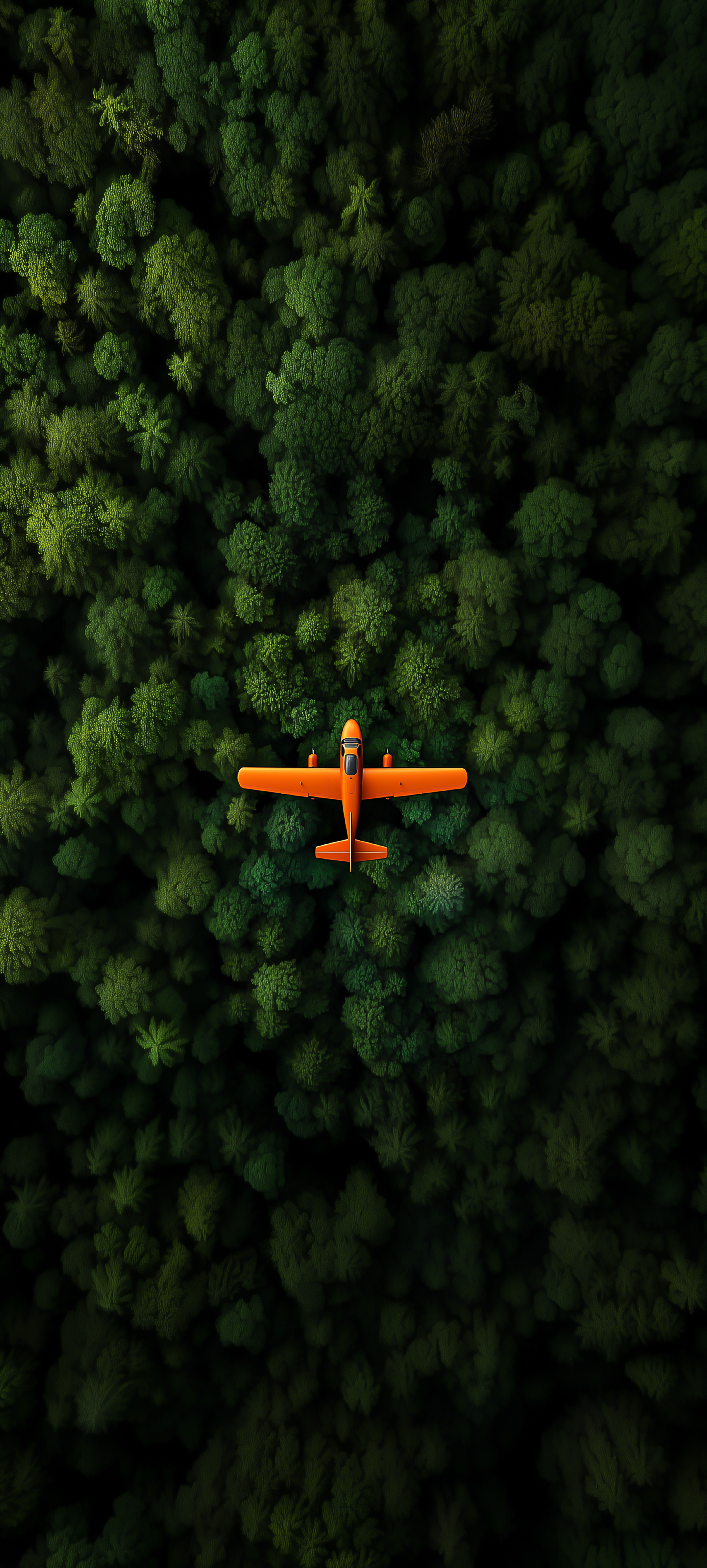 Orange Plane Over Forest - nature wallpaper for OpersCraft
