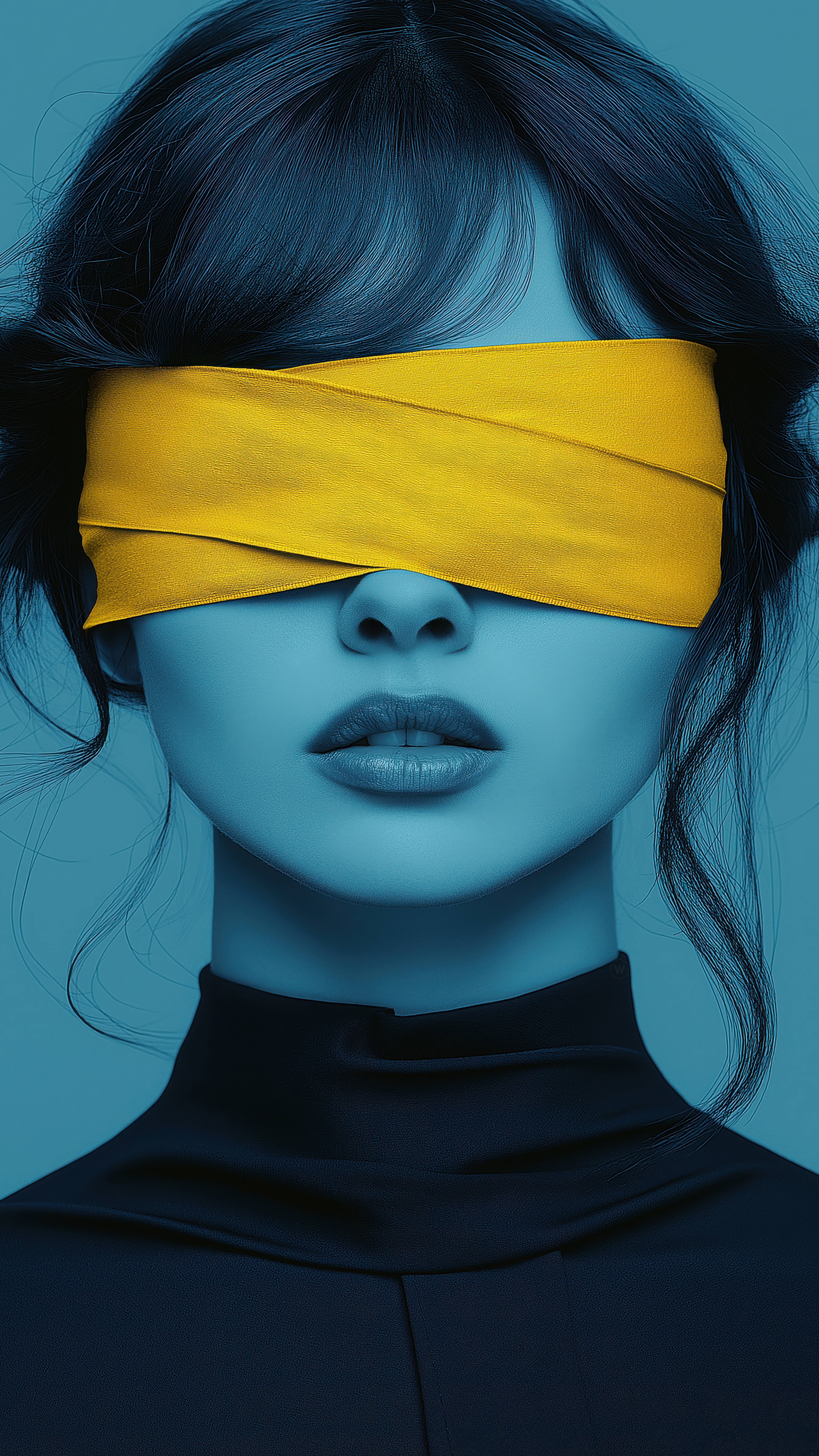 Blue Portrait Yellow Blindfold - girl wallpaper for OpersCraft