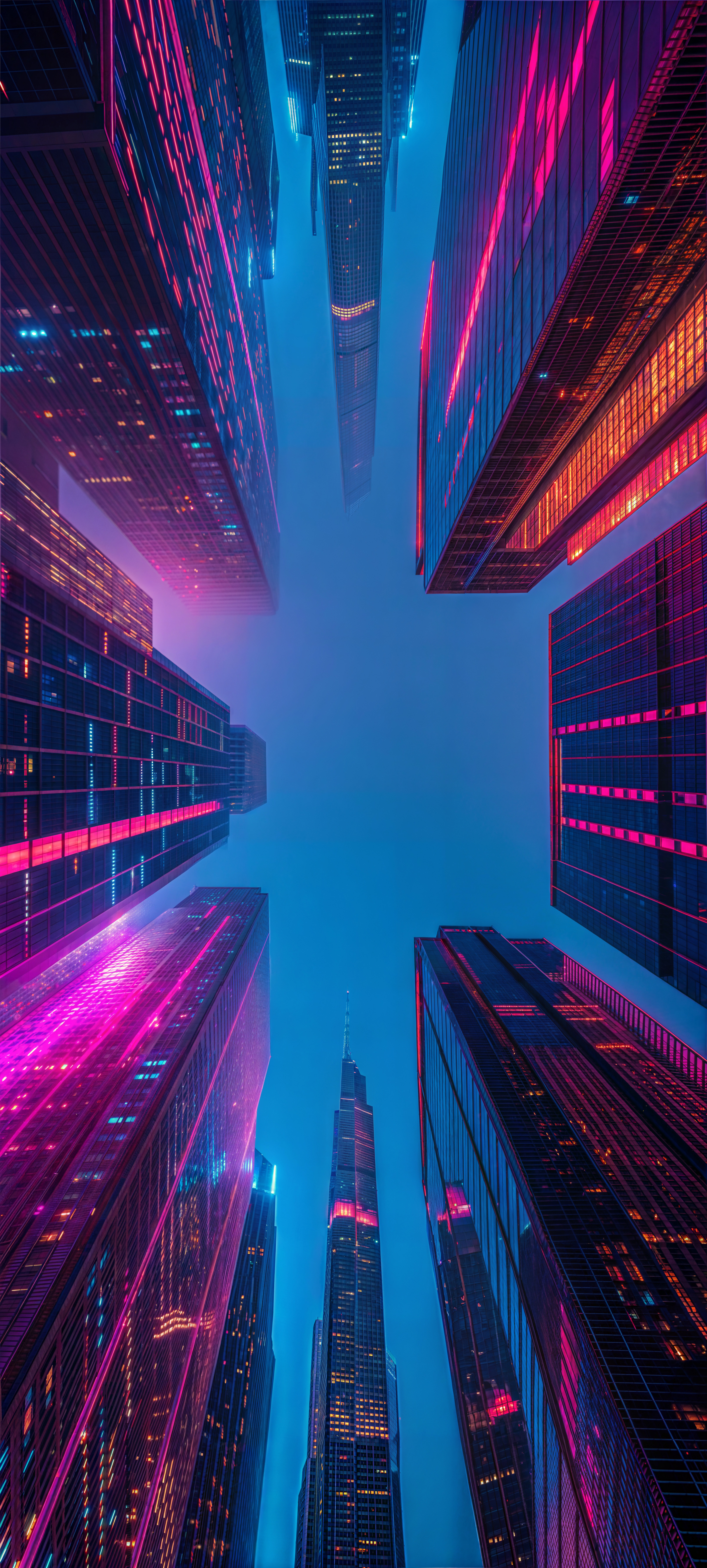 Neon City Skyline Skyscrapers - neon wallpaper for OpersCraft