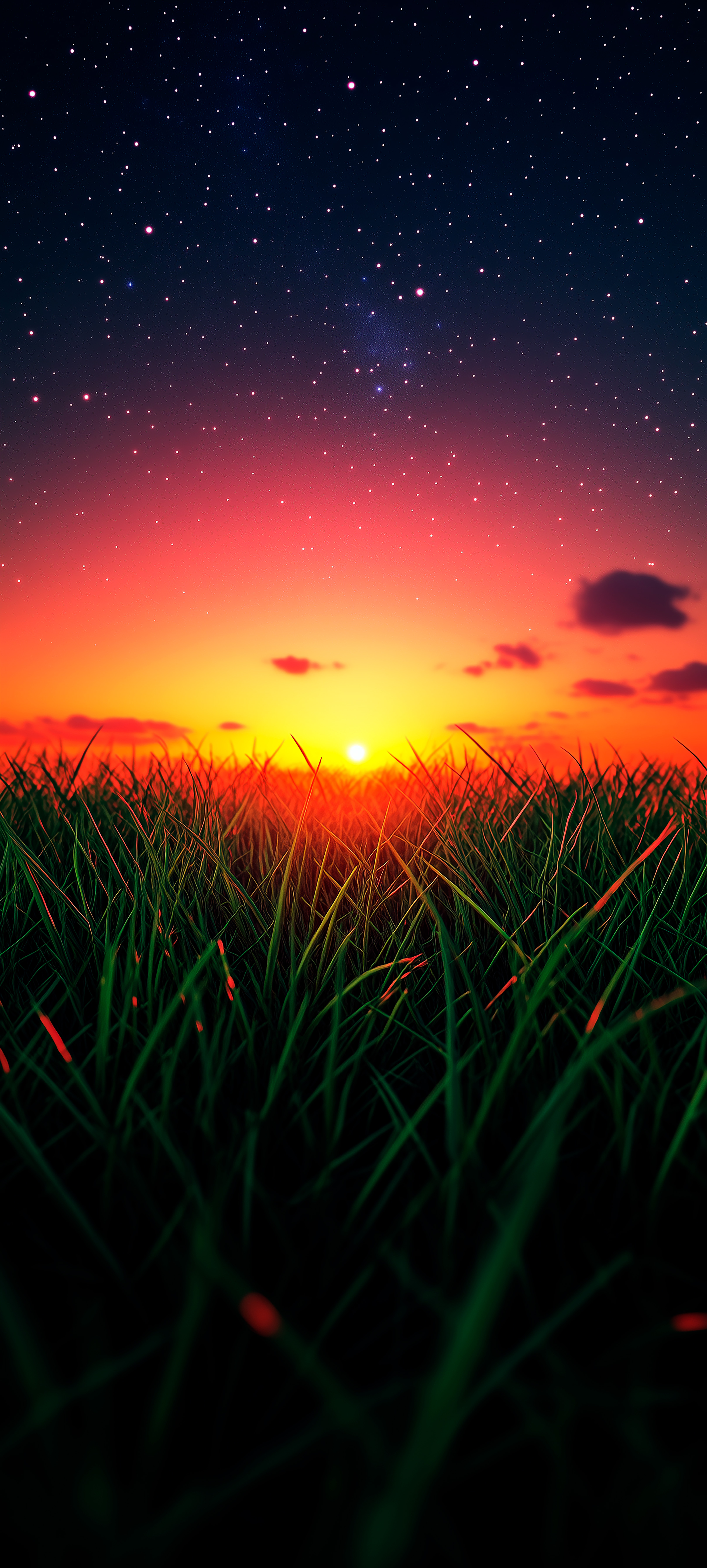 Sunset Over Grassy Field - sunset wallpaper for OpersCraft