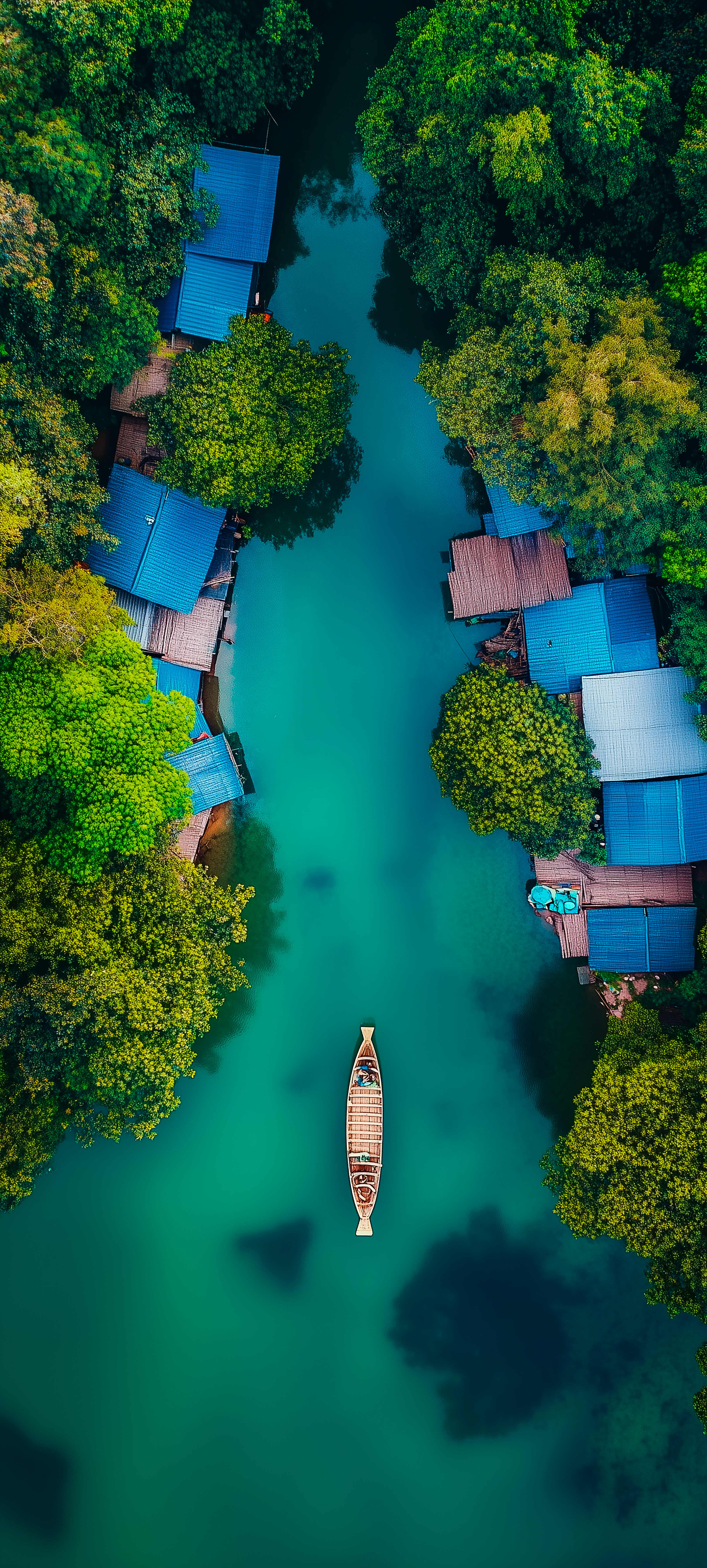Serene River Boat Journey - nature wallpaper for OpersCraft