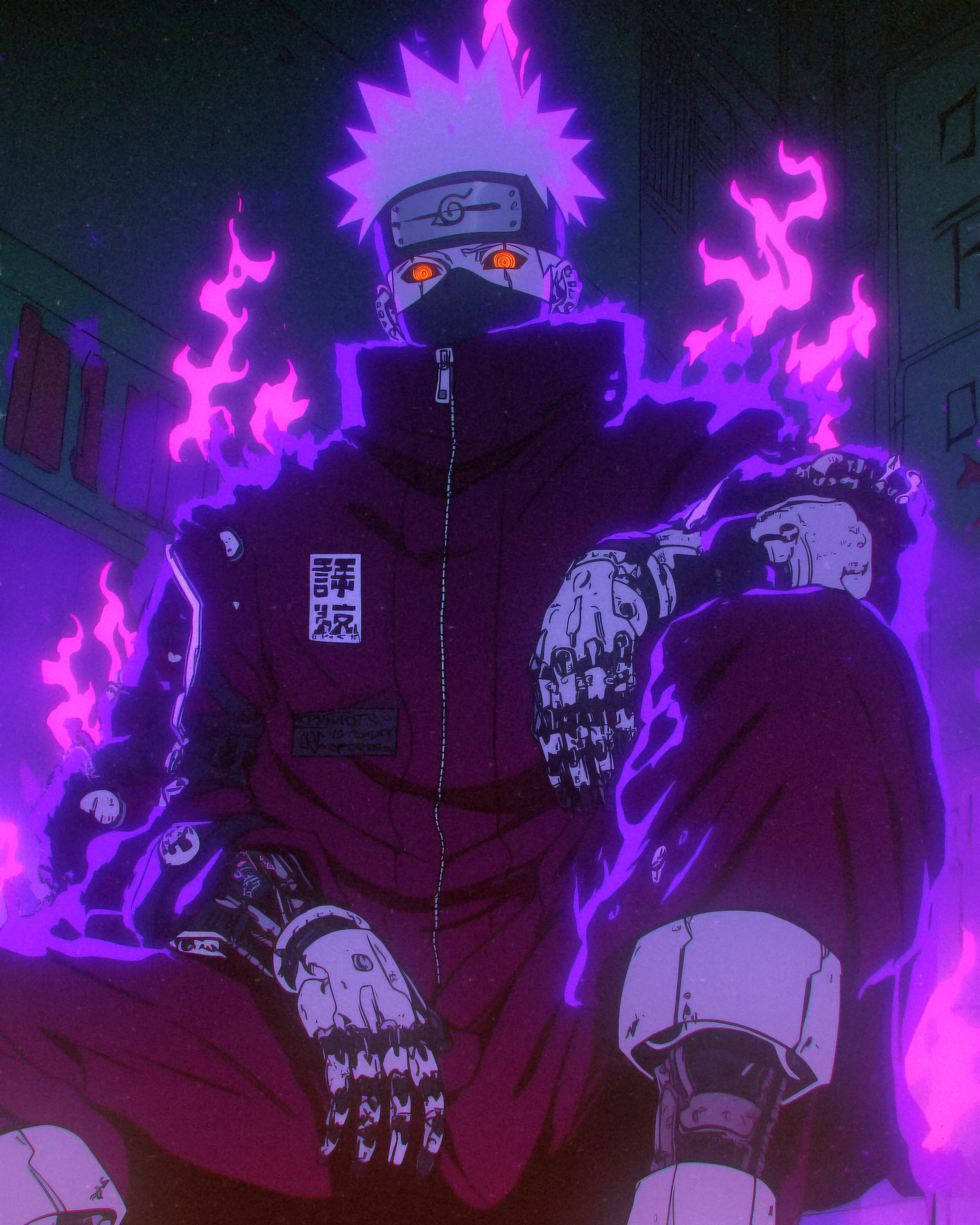 Cyberpunk Kakashi Neon Aura - naruto wallpaper for OpersCraft
