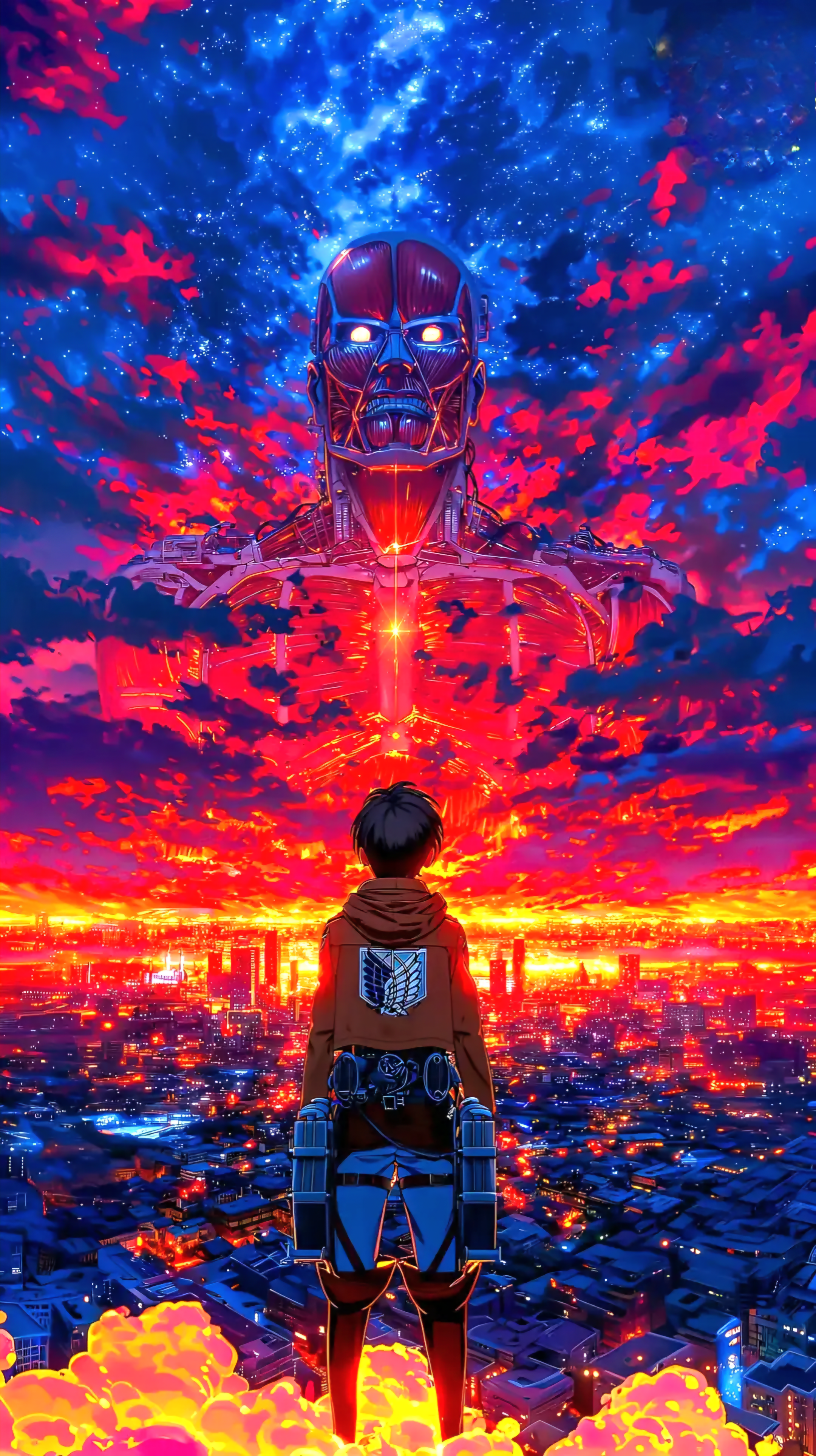 Colossal Titan City Sunset - anime wallpaper for OpersCraft