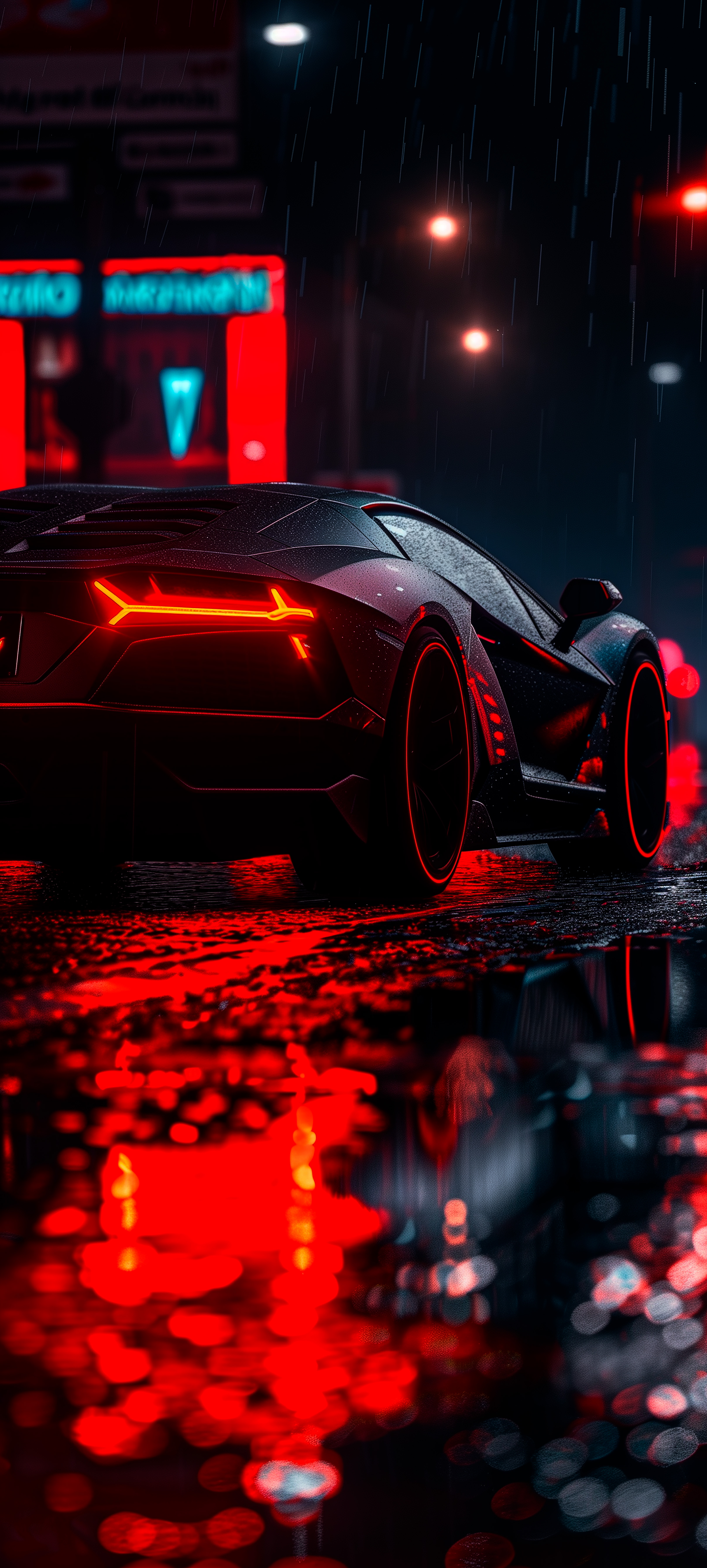 Lamborghini in Rainy Night - lamborghini wallpaper for OpersCraft